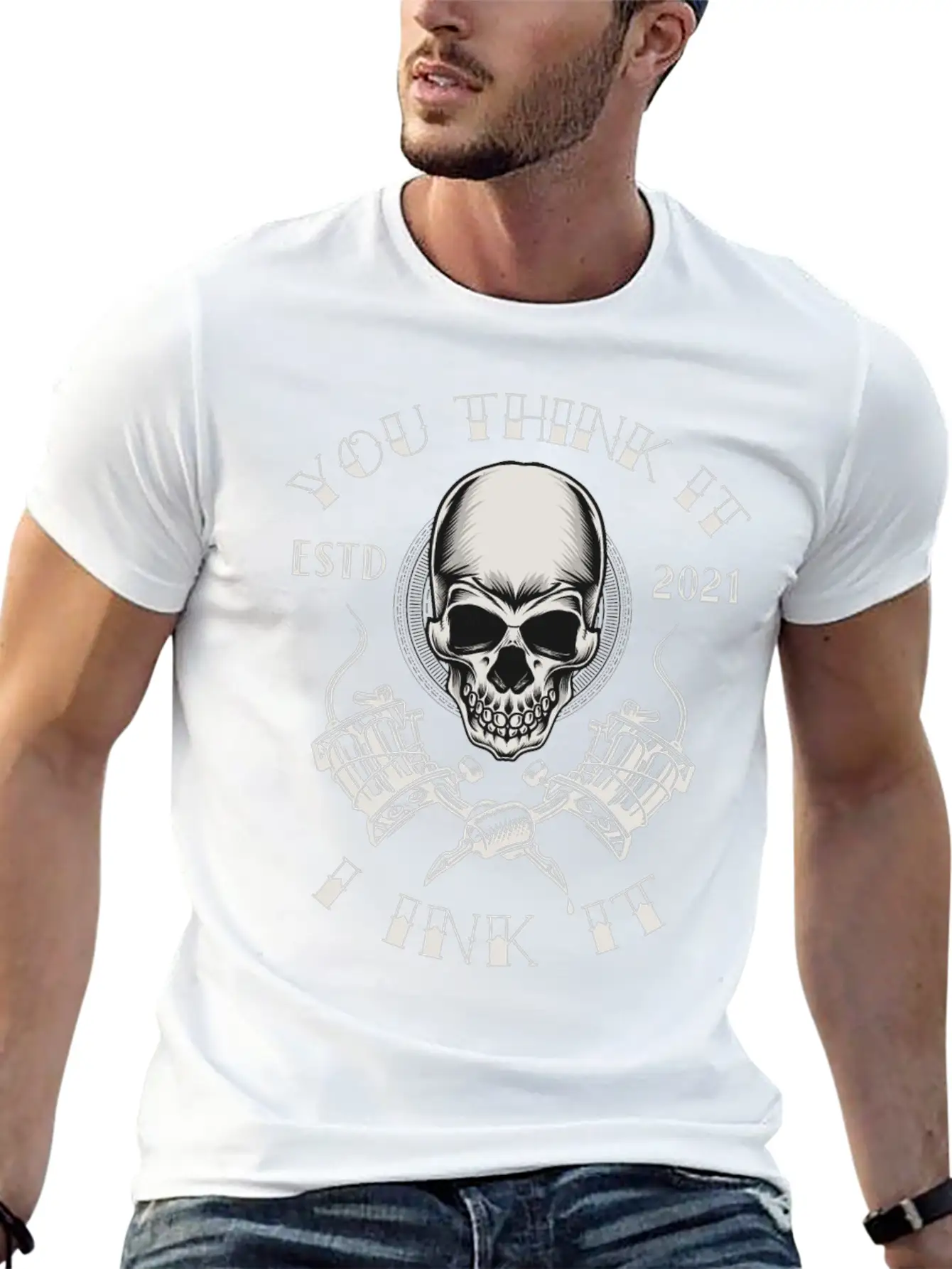 Tattoo Skull Inked Ink Tattoo Saying Quote Memes Essential Cotton Tee For Daily Outfits – Unisex Style
