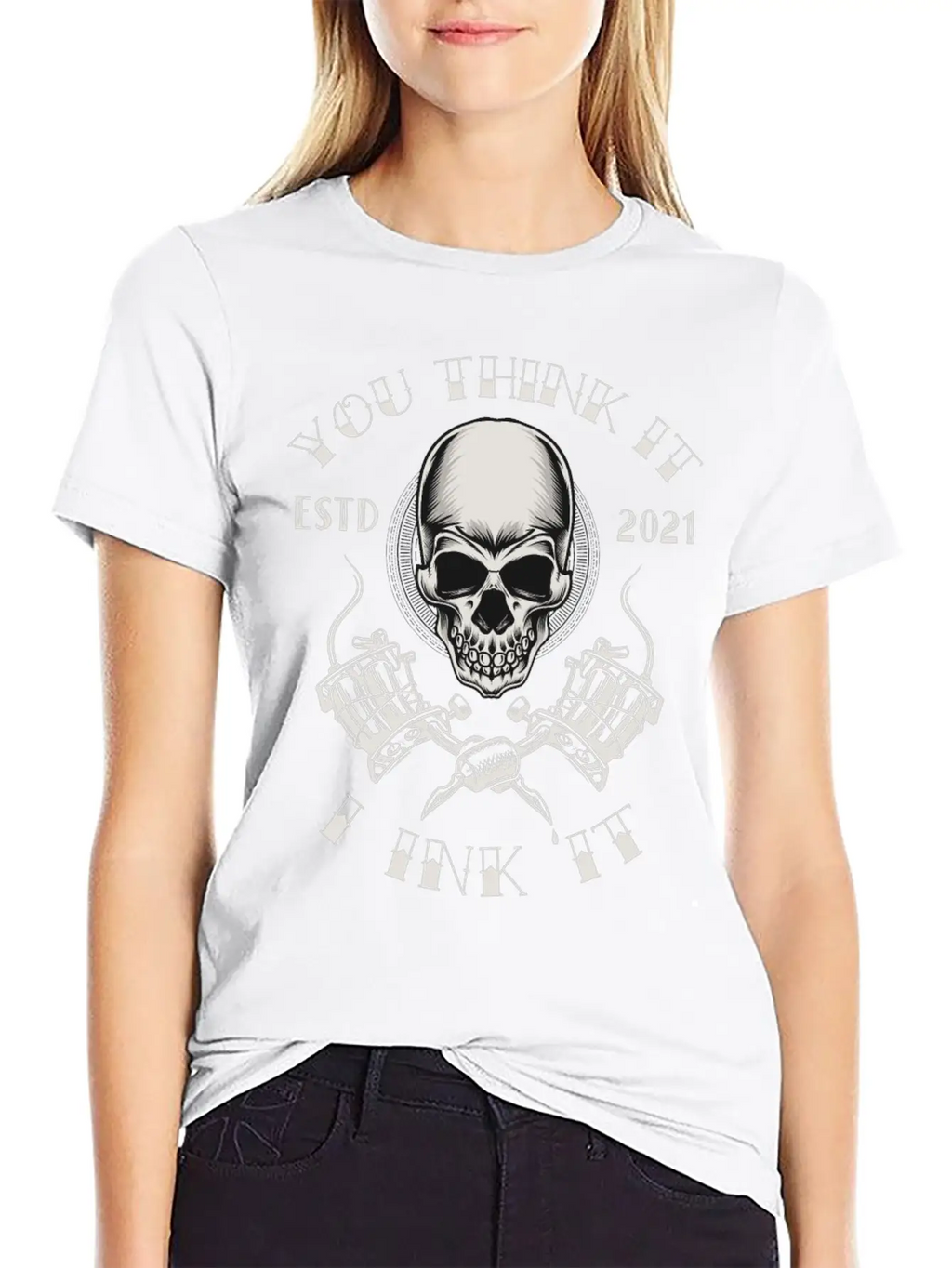 Tattoo Skull Inked Ink Tattoo Saying Quote Memes Essential Cotton Tee For Daily Outfits – Unisex Style