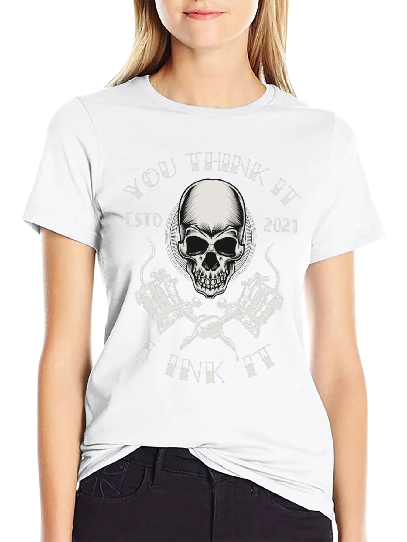 Tattoo Skull Inked Ink Tattoo Saying Quote Memes Essential Cotton Tee For Daily Outfits – Unisex Style