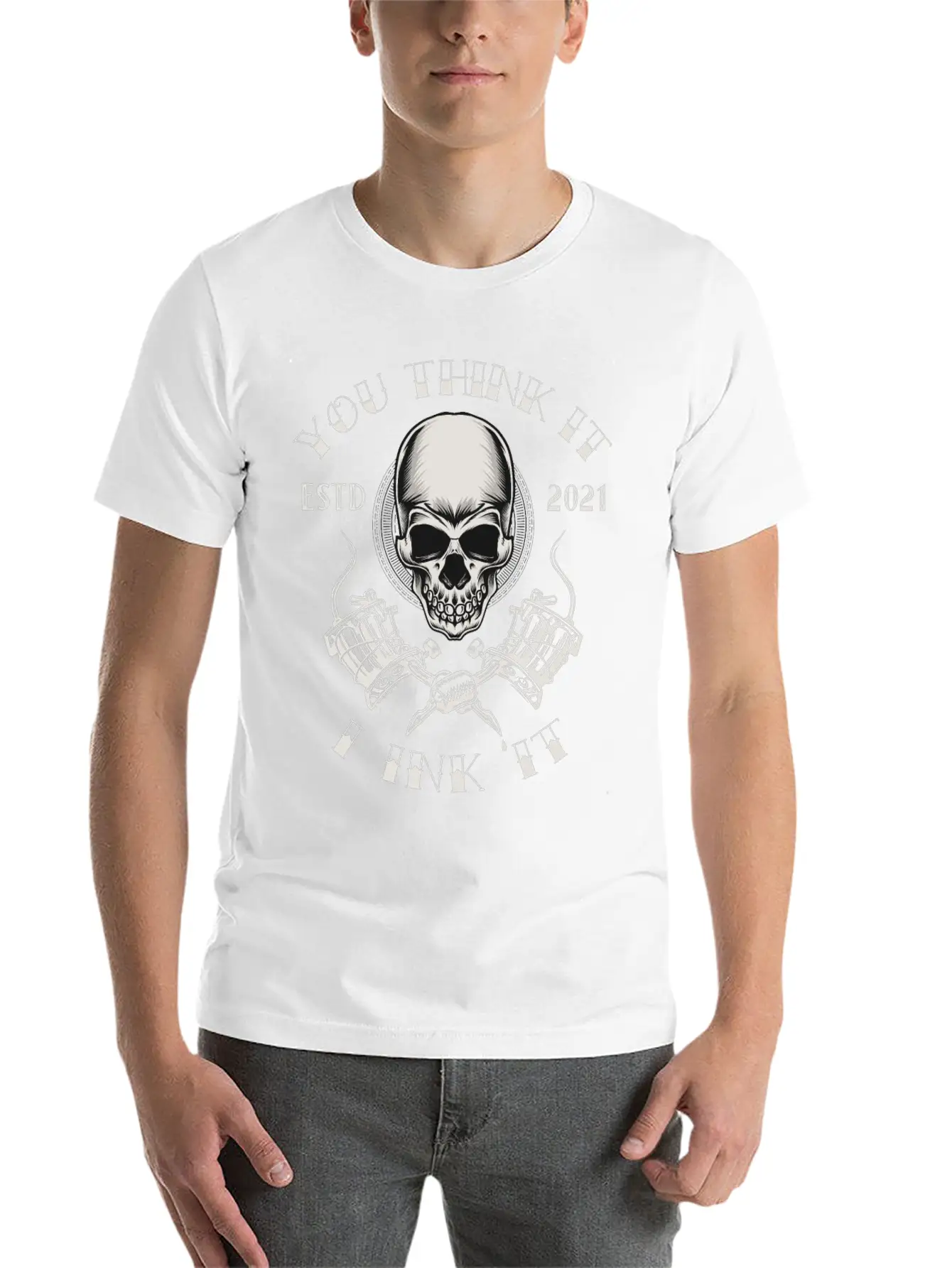 Tattoo Skull Inked Ink Tattoo Saying Quote Memes Essential Cotton Tee For Daily Outfits – Unisex Style
