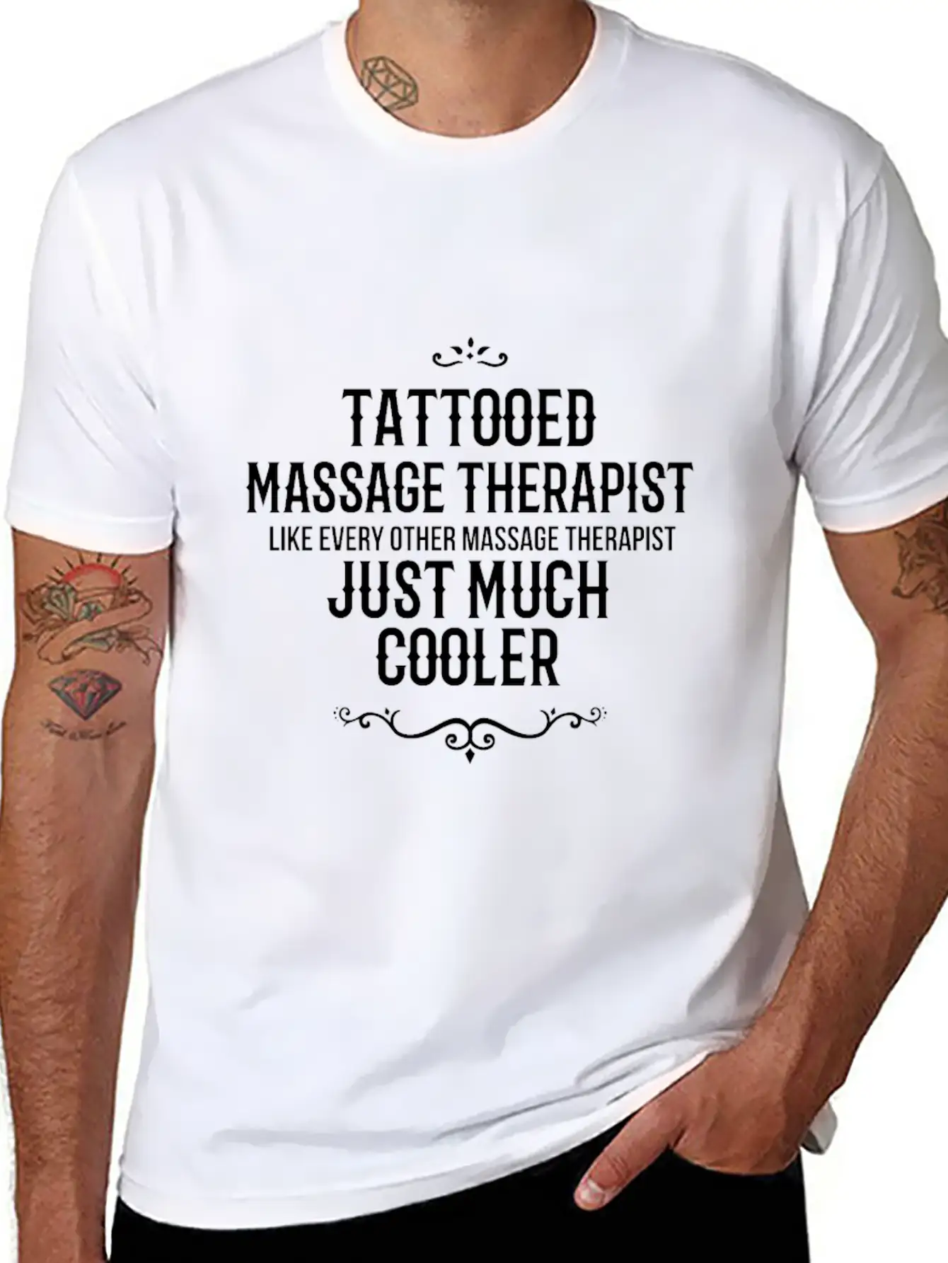 Tattooed Massage Therapist Like Every Other Massag Breathable Soft Cotton T-Shirt – Timeless Casual Look