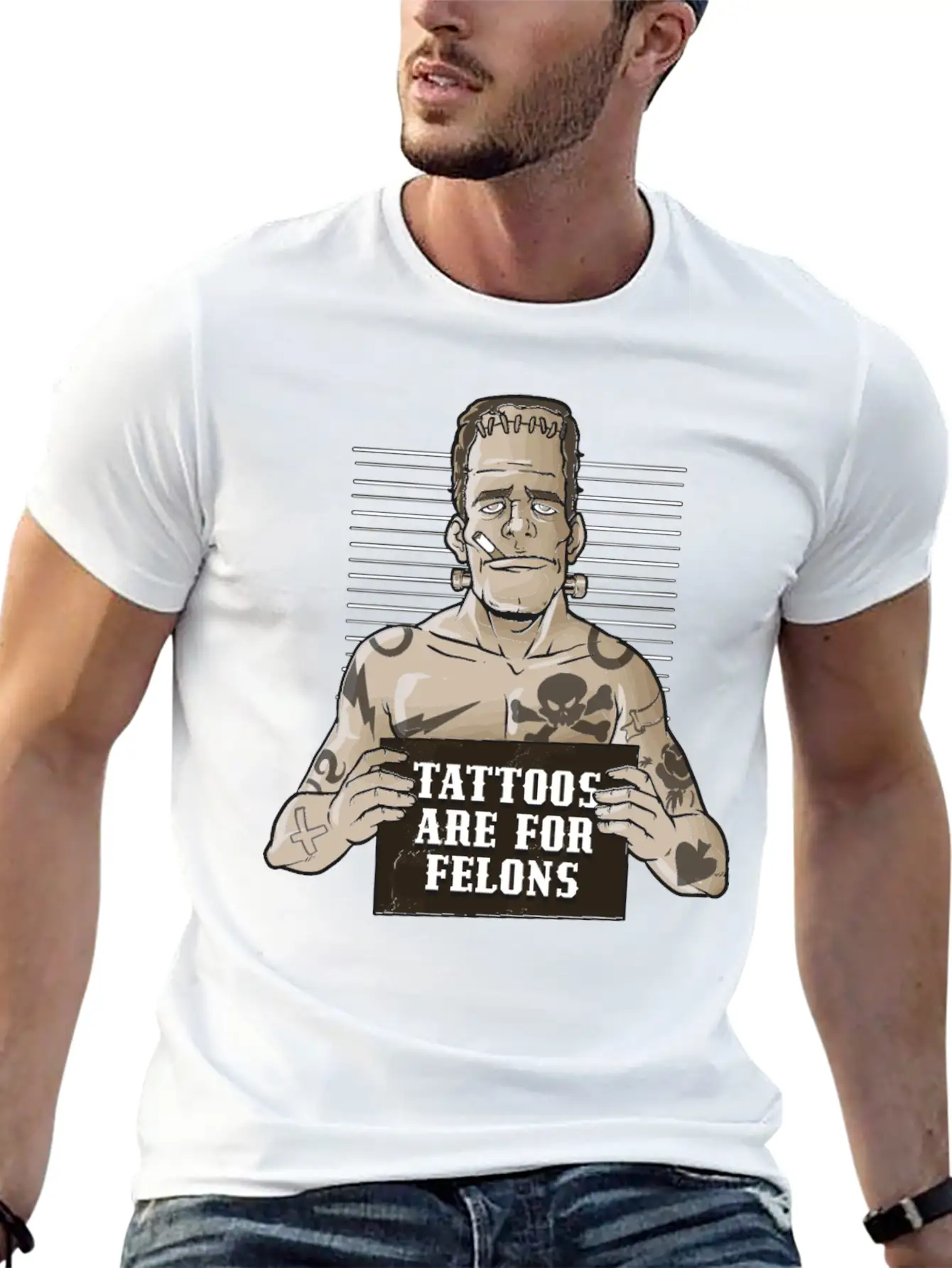 Tattoos Are For Felons Funny Tattoo Gift Timeless Short Sleeve Tee – Comfy And Minimalist Design