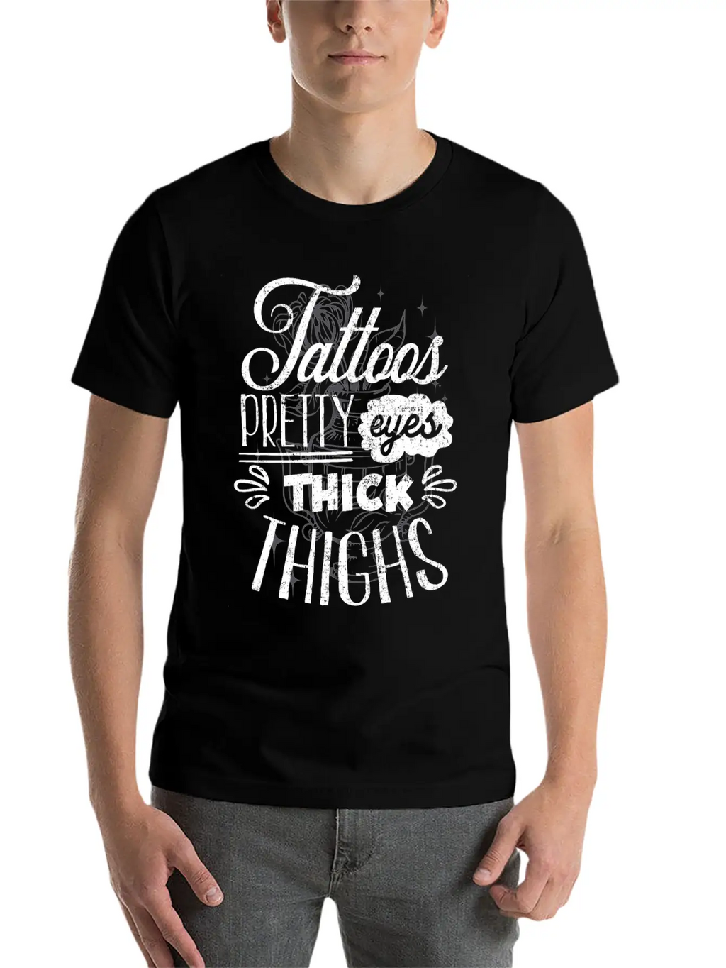 Tattoos. Pretty Eyes, Thick Thighs Relaxed Everyday Tee – Lightweight And Durable Cotton