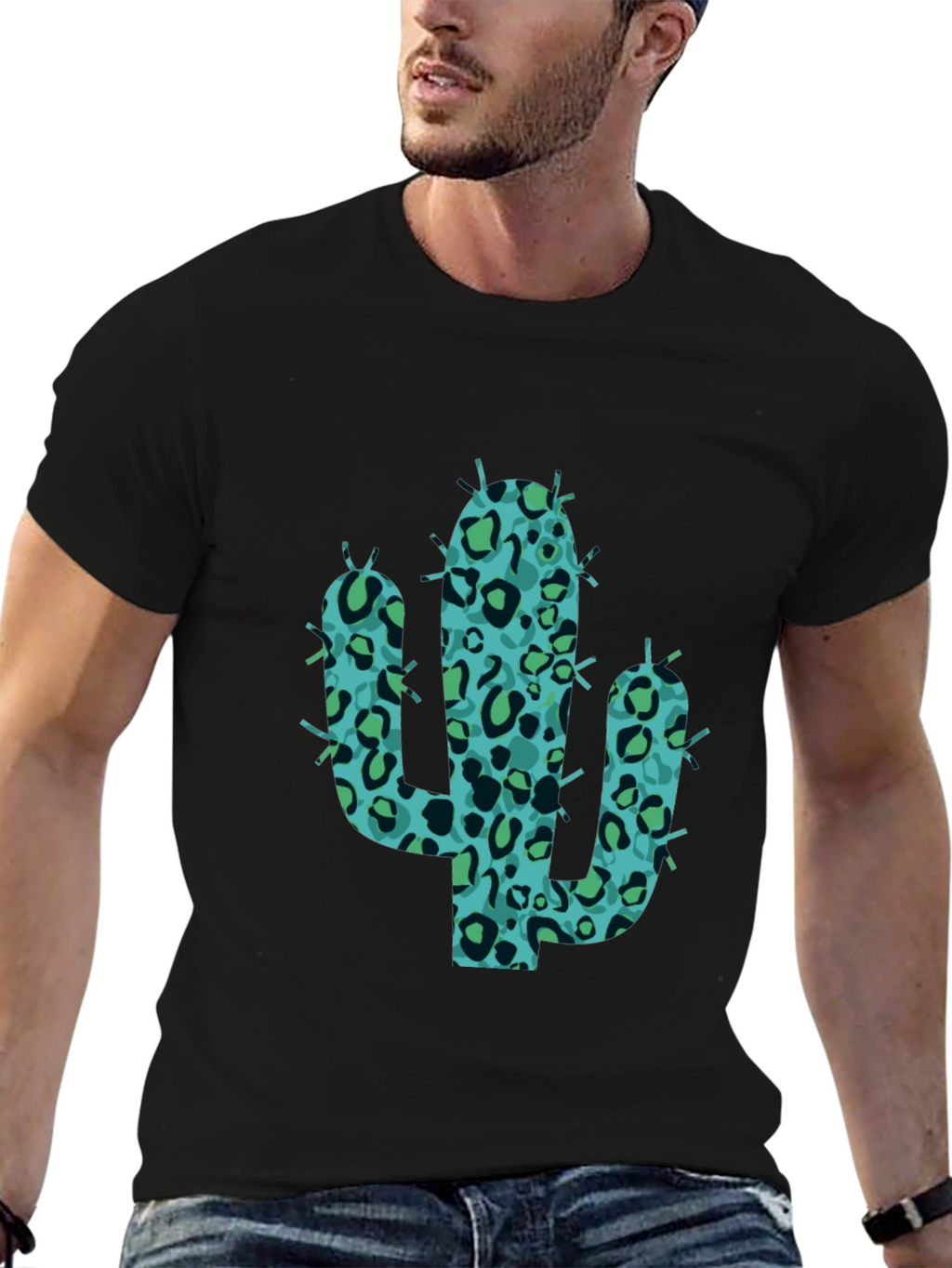 Cool Cactus Tee - Black Graphic Print Shirt