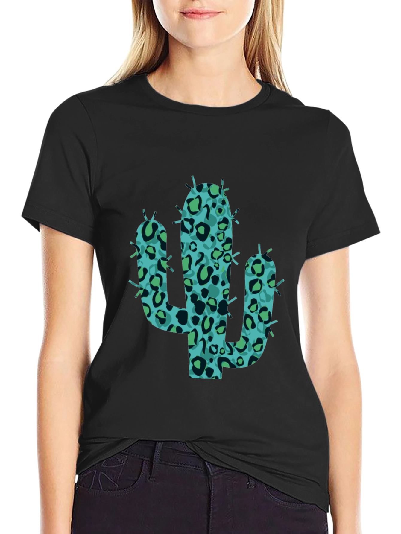 Cool Cactus Tee - Black Graphic Print Shirt