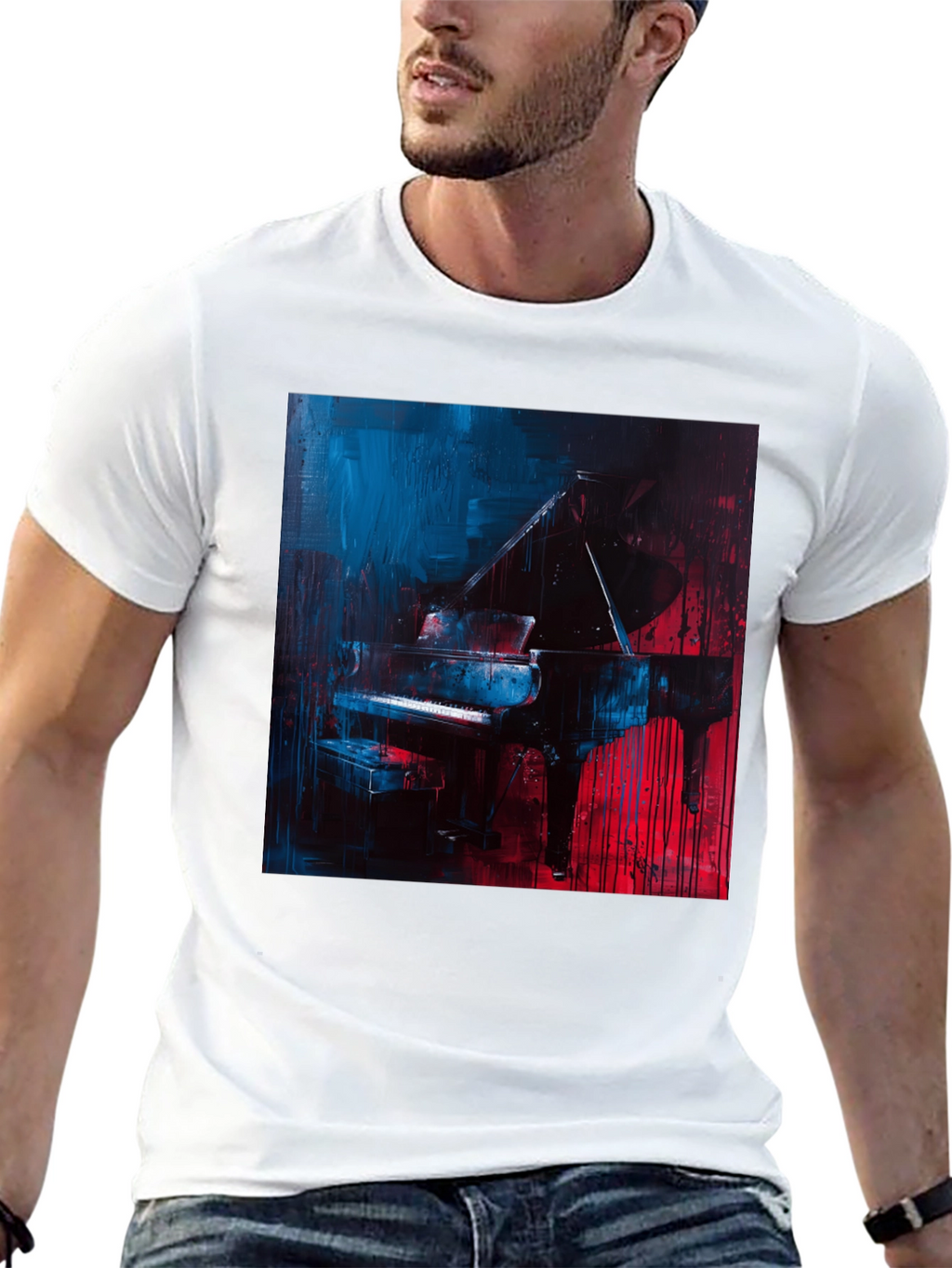 Piano Art T-Shirt: Stylish Musician Tee