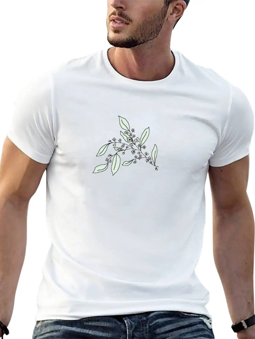 Tea Tree Flower Branch Relaxed Everyday Tee – Lightweight And Durable Cotton