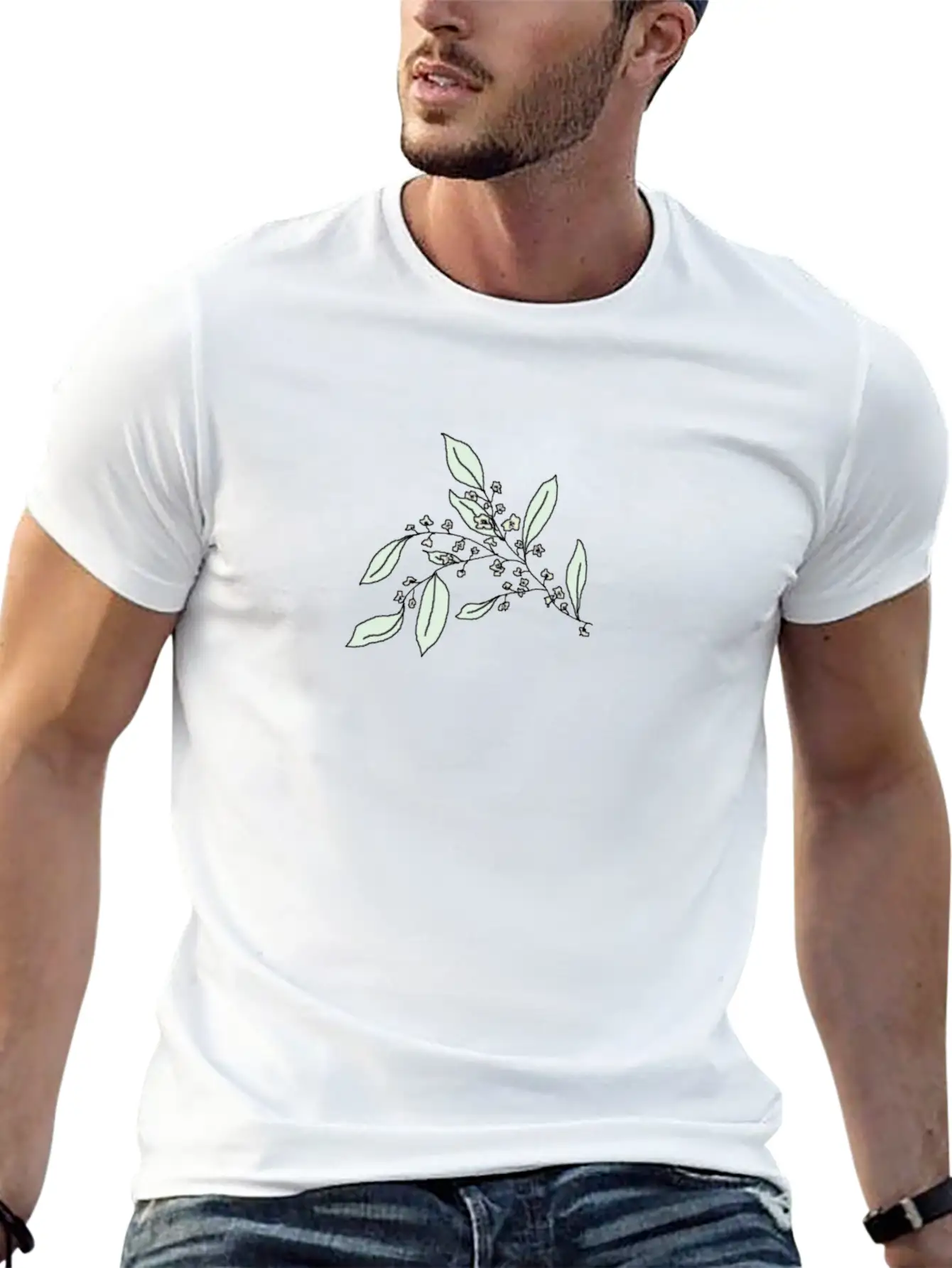 Tea Tree Flower Branch Relaxed Everyday Tee – Lightweight And Durable Cotton