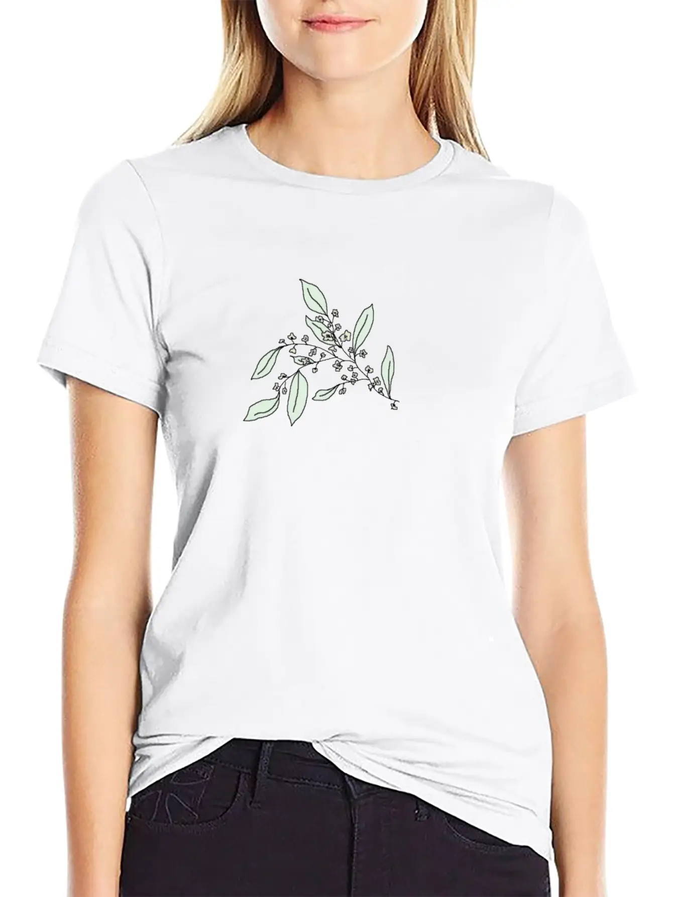 Tea Tree Flower Branch Relaxed Everyday Tee – Lightweight And Durable Cotton