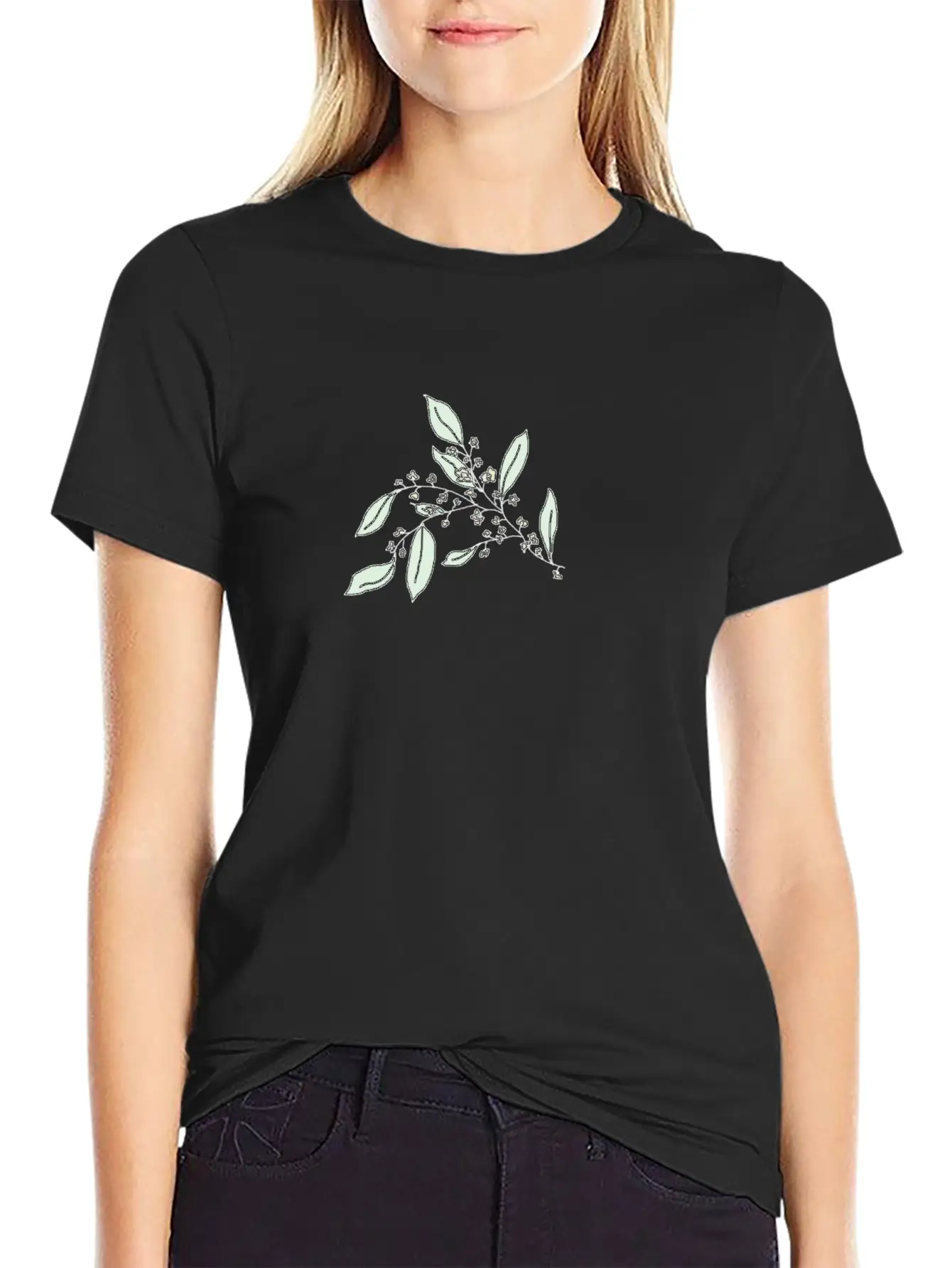 Tea Tree Flower Branch Relaxed Everyday Tee – Lightweight And Durable Cotton