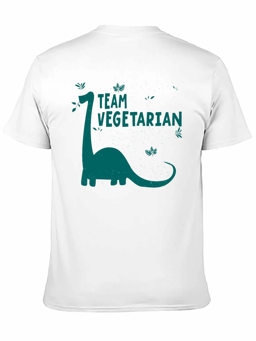 Team Vegetarian - Dinosaur Vegan Stylish Everyday T-Shirt – Unisex Basic Cotton Tee