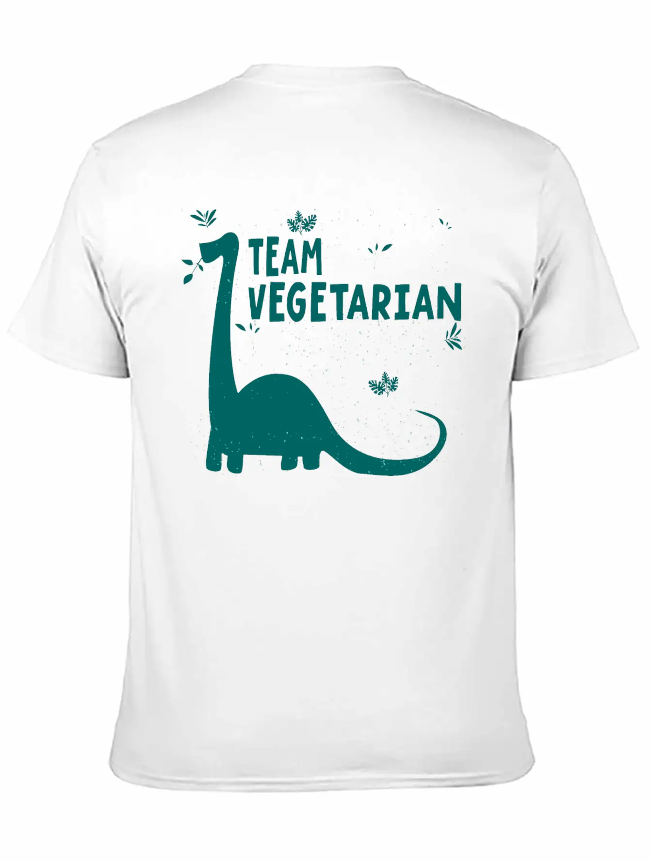 Team Vegetarian - Dinosaur Vegan Stylish Everyday T-Shirt – Unisex Basic Cotton Tee
