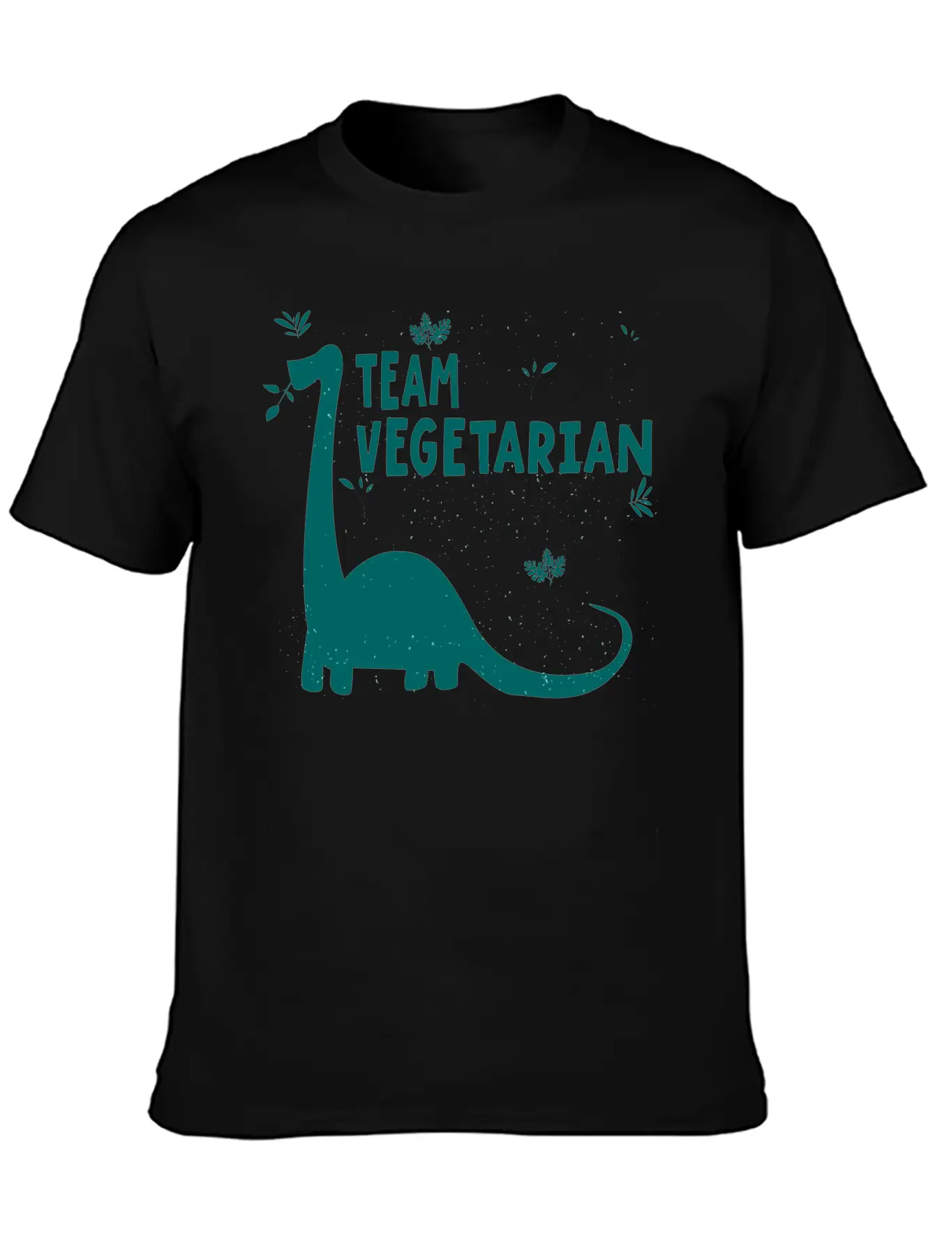 Team Vegetarian - Dinosaur Vegan Stylish Everyday T-Shirt – Unisex Basic Cotton Tee