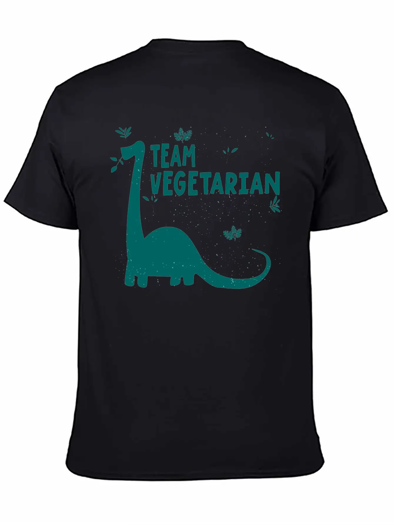 Team Vegetarian - Dinosaur Vegan Stylish Everyday T-Shirt – Unisex Basic Cotton Tee