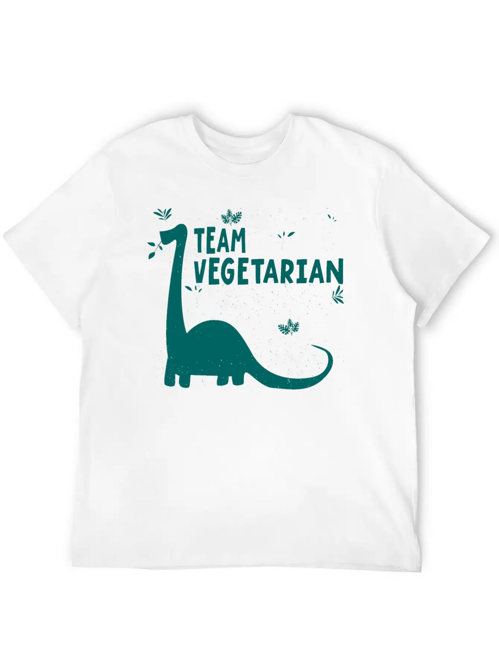 Team Vegetarian - Dinosaur Vegan Stylish Everyday T-Shirt – Unisex Basic Cotton Tee
