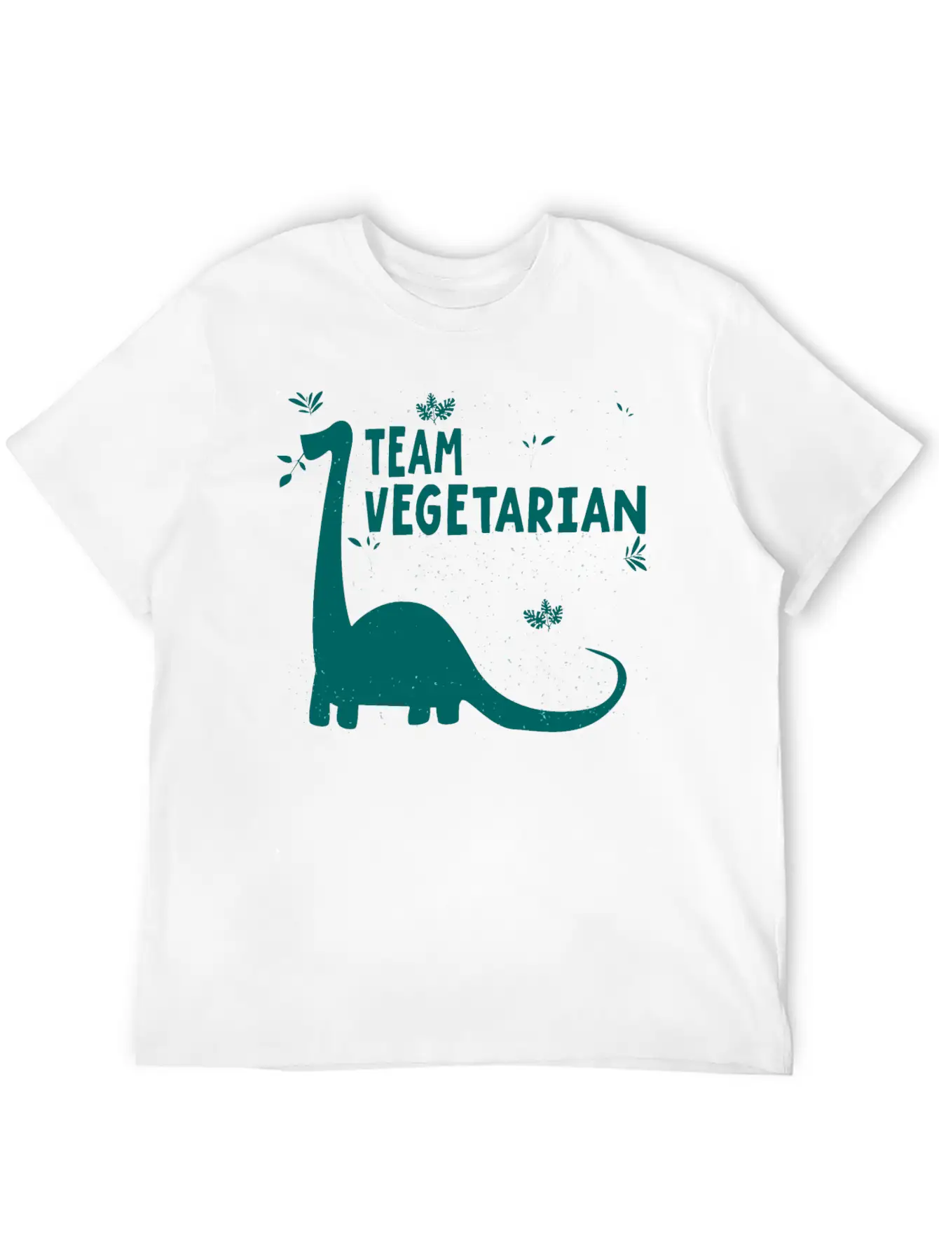Team Vegetarian - Dinosaur Vegan Stylish Everyday T-Shirt – Unisex Basic Cotton Tee
