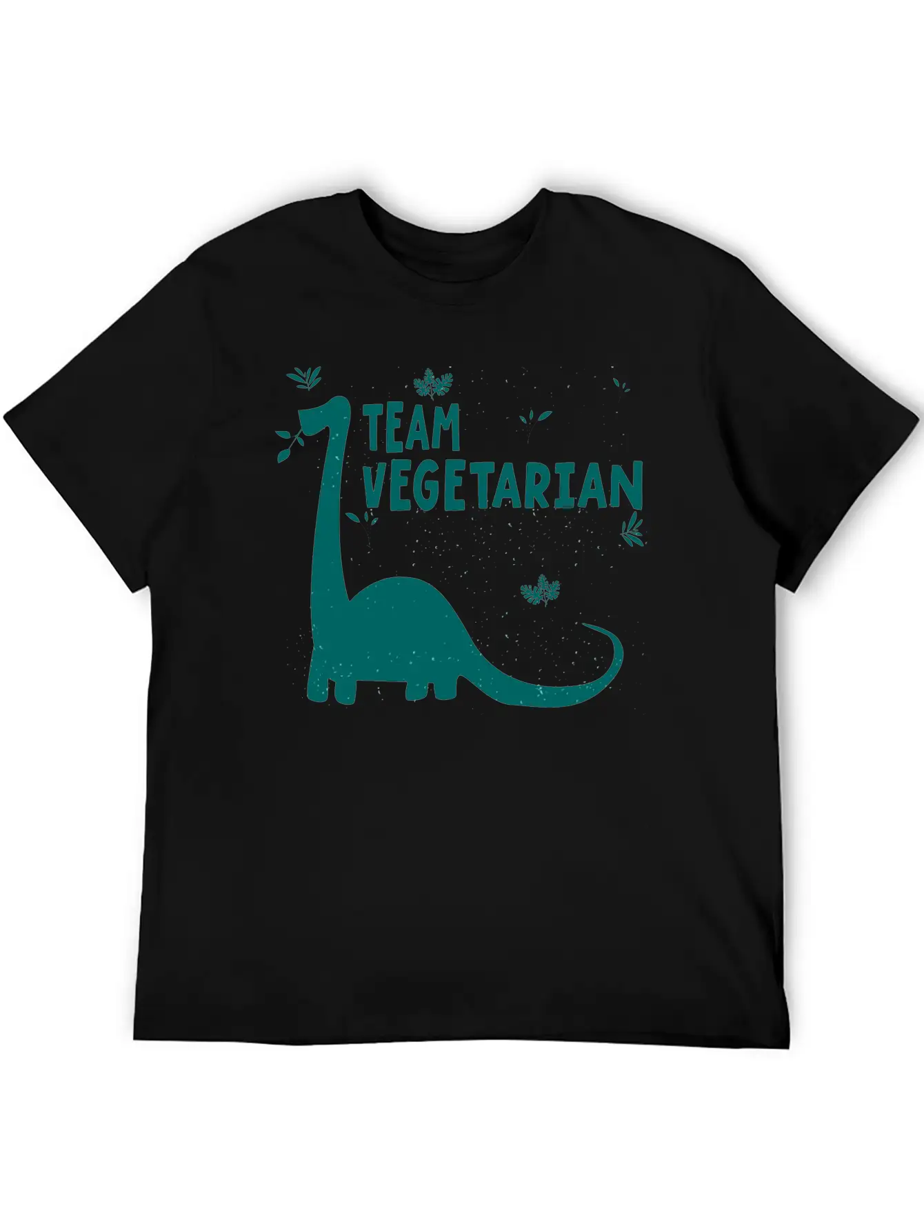 Team Vegetarian - Dinosaur Vegan Stylish Everyday T-Shirt – Unisex Basic Cotton Tee