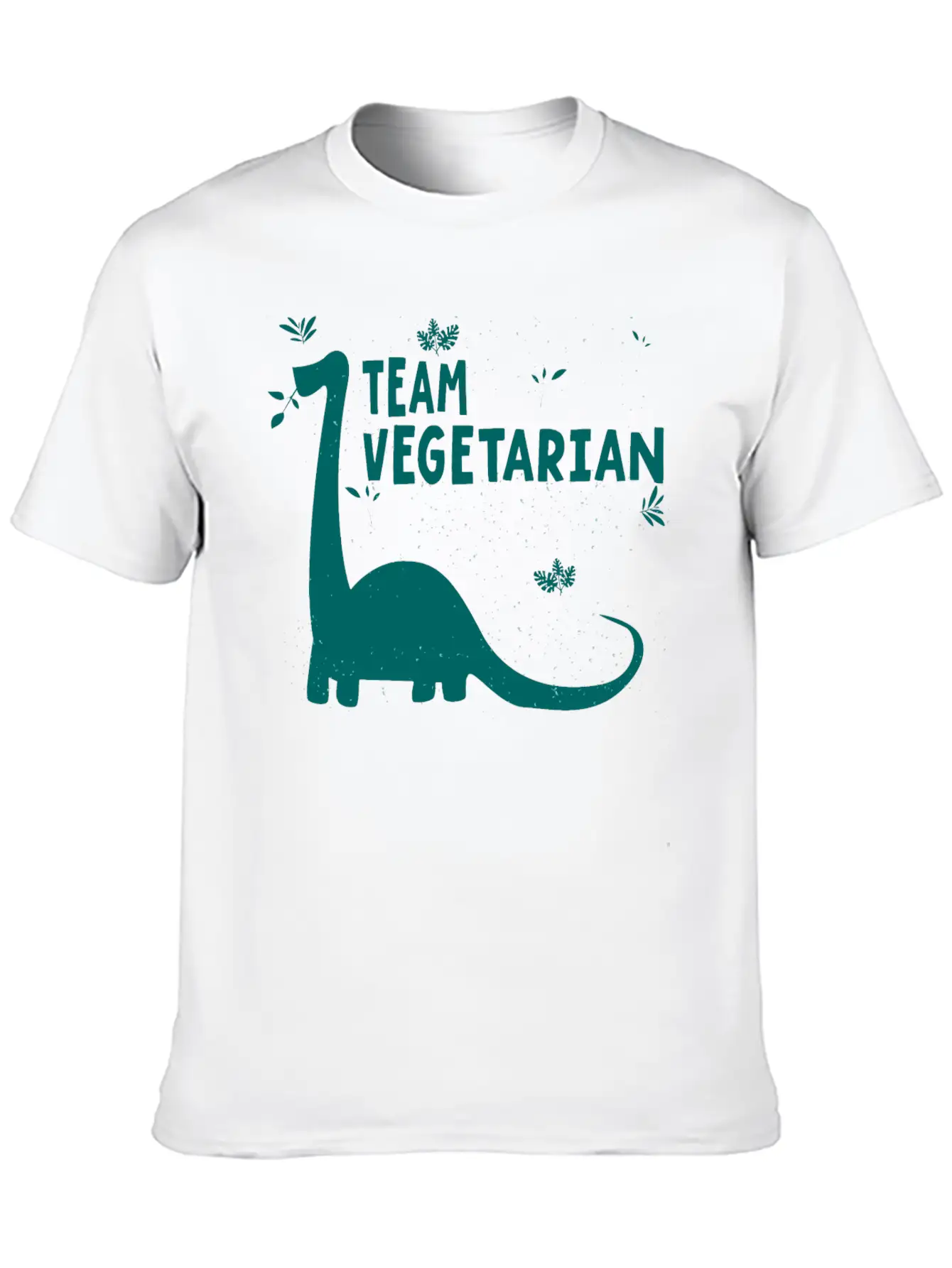 Team Vegetarian - Dinosaur Vegan Stylish Everyday T-Shirt – Unisex Basic Cotton Tee