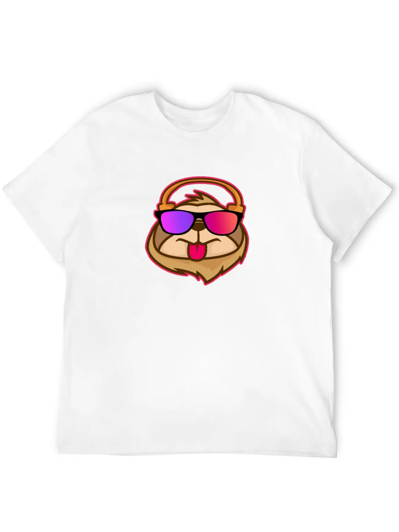 Techno House Funny DJ Sloth Glasses Gift Classic Cotton Tee – Unisex Comfort For Any Season