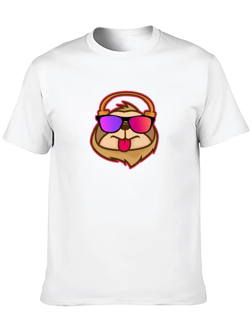 Techno House Funny DJ Sloth Glasses Gift Classic Cotton Tee – Unisex Comfort For Any Season