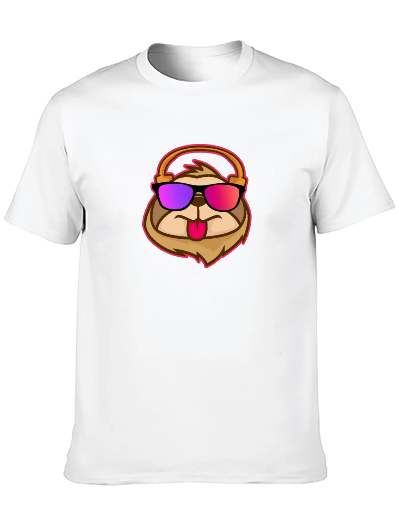Techno House Funny DJ Sloth Glasses Gift Classic Cotton Tee – Unisex Comfort For Any Season