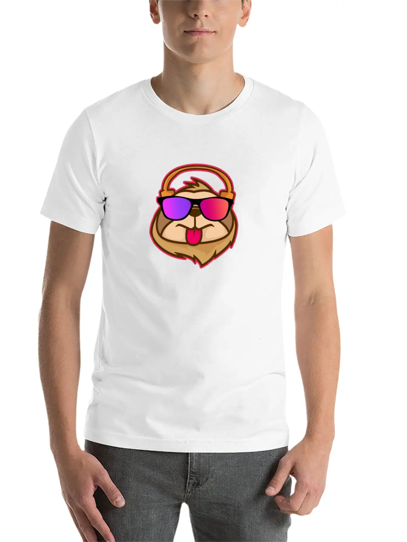 Techno House Funny DJ Sloth Glasses Gift Classic Cotton Tee – Unisex Comfort For Any Season