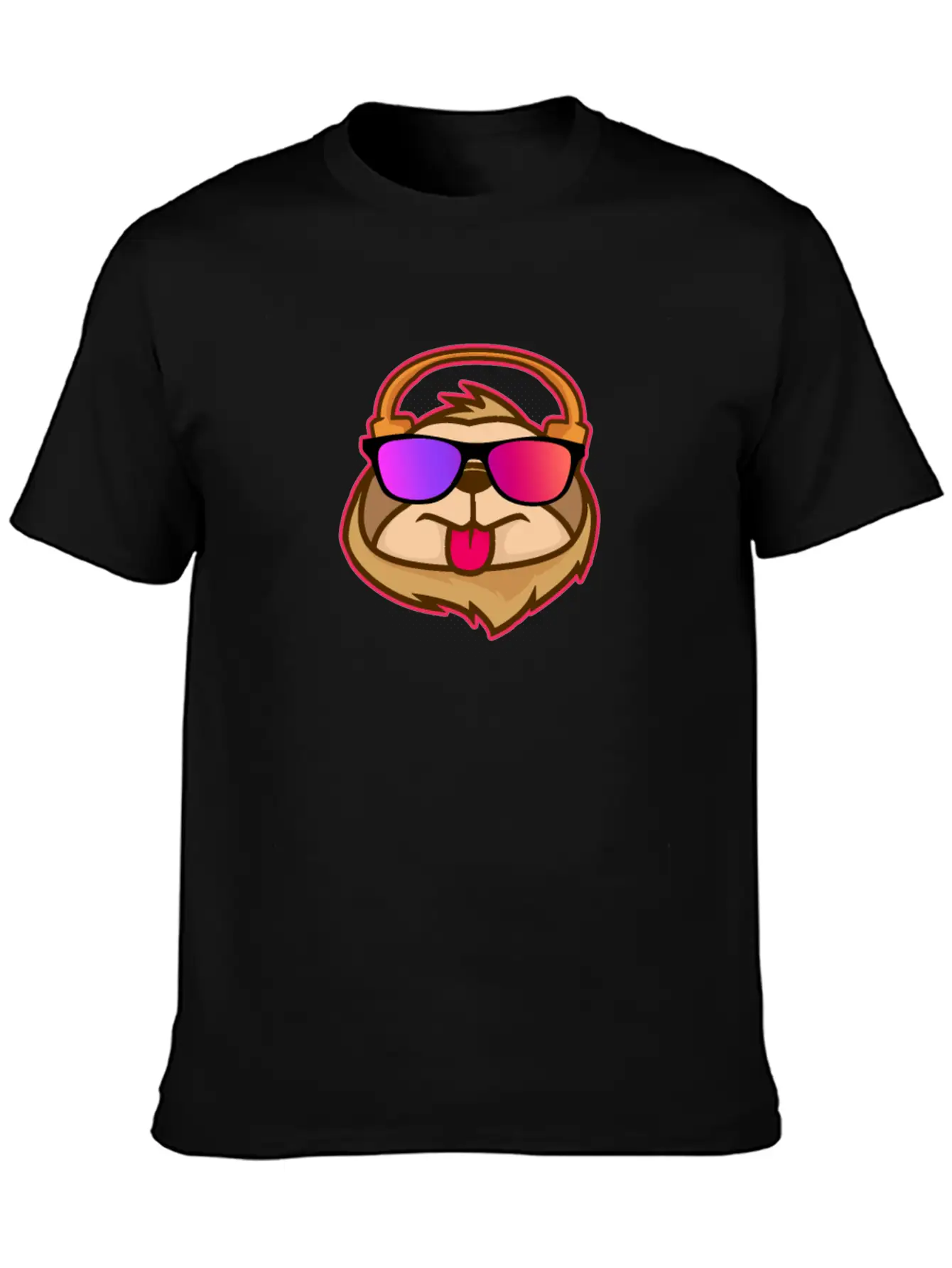 Techno House Funny DJ Sloth Glasses Gift Classic Cotton Tee – Unisex Comfort For Any Season