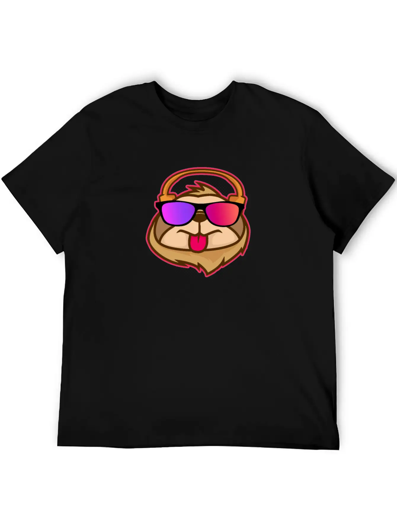 Techno House Funny DJ Sloth Glasses Gift Classic Cotton Tee – Unisex Comfort For Any Season