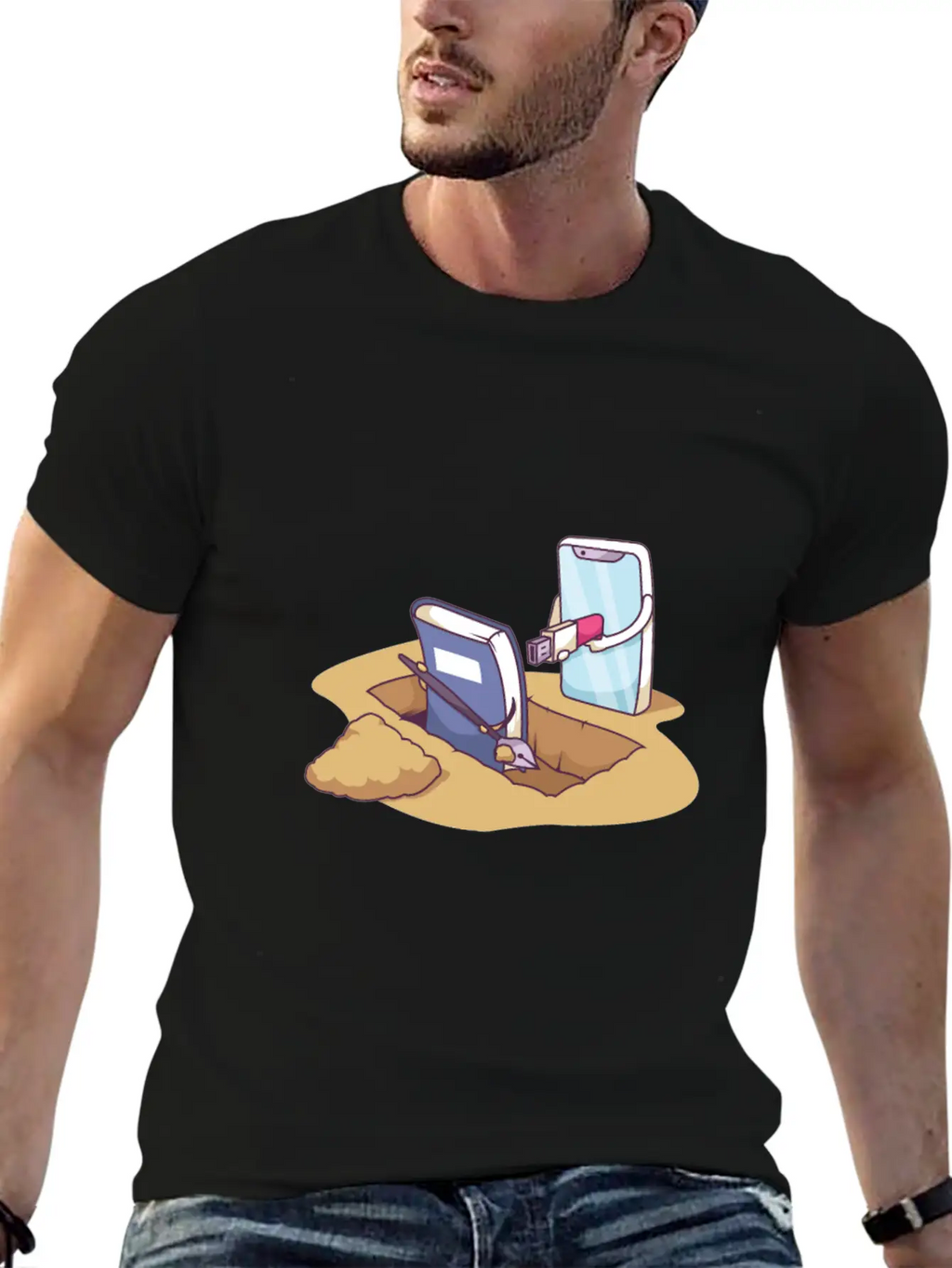 Technology Death By Distruption Breathable Soft Cotton T-Shirt – Timeless Casual Look