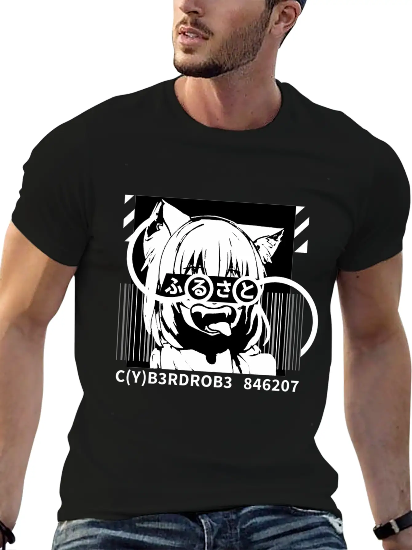 Techwear Japanese Anime Bite Down Timeless Short Sleeve Tee – Comfy And Minimalist Design