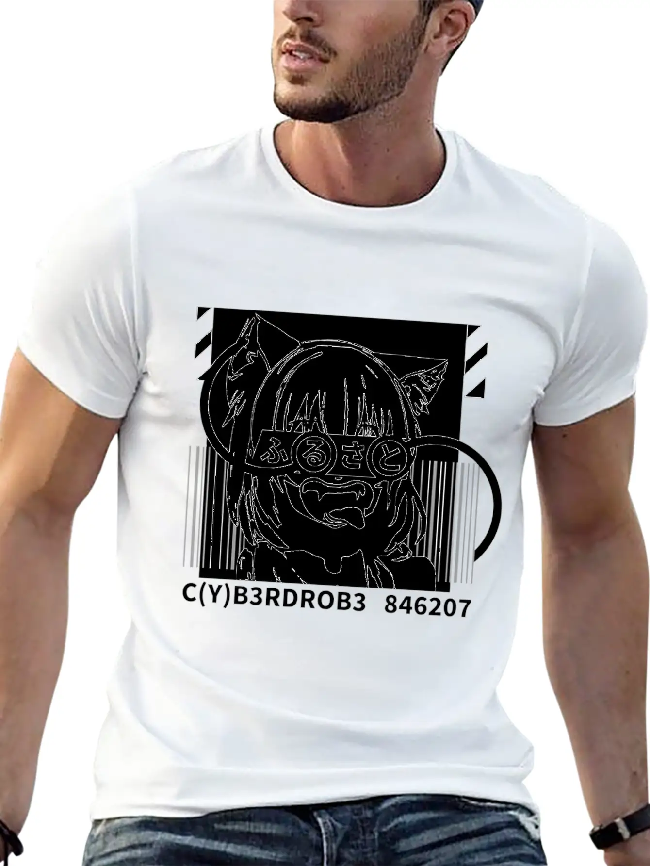 Techwear Japanese Anime Bite Down Timeless Short Sleeve Tee – Comfy And Minimalist Design