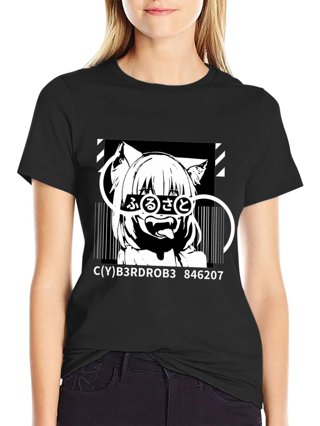 Techwear Japanese Anime Bite Down Timeless Short Sleeve Tee – Comfy And Minimalist Design