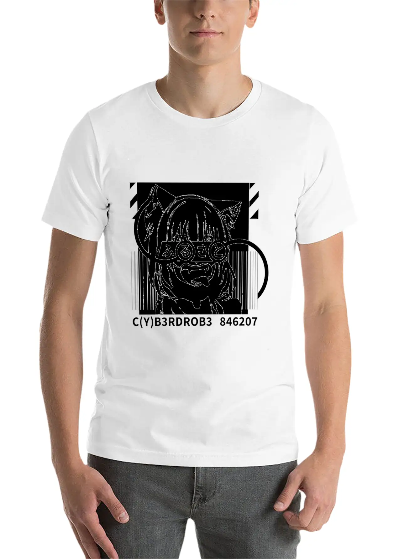 Techwear Japanese Anime Bite Down Timeless Short Sleeve Tee – Comfy And Minimalist Design