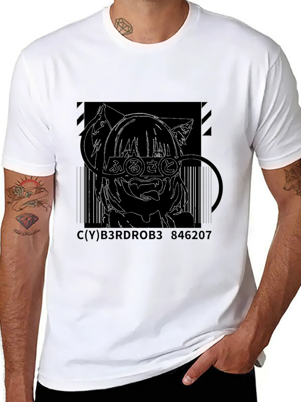 Techwear Japanese Anime Bite Down Timeless Short Sleeve Tee – Comfy And Minimalist Design