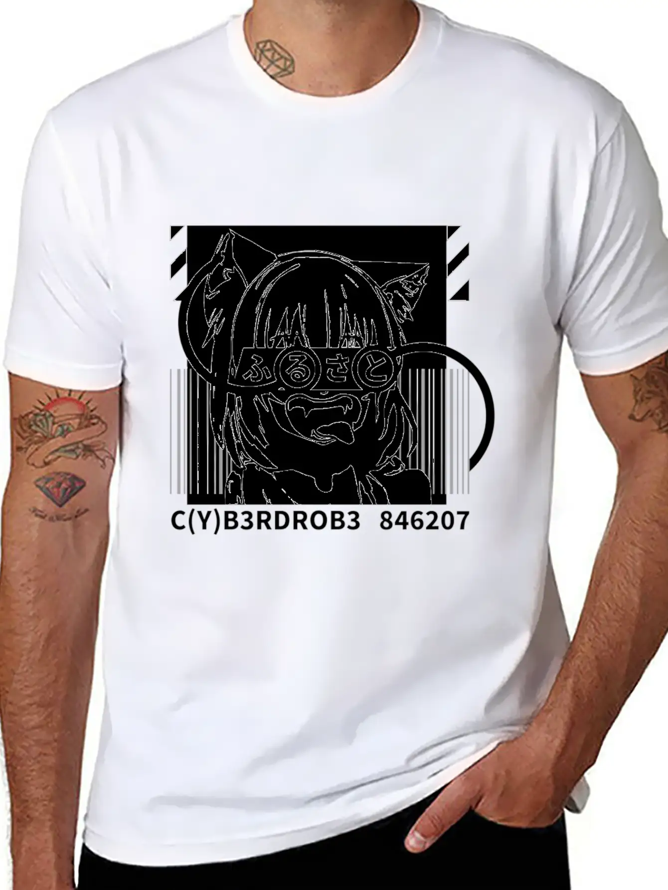 Techwear Japanese Anime Bite Down Timeless Short Sleeve Tee – Comfy And Minimalist Design