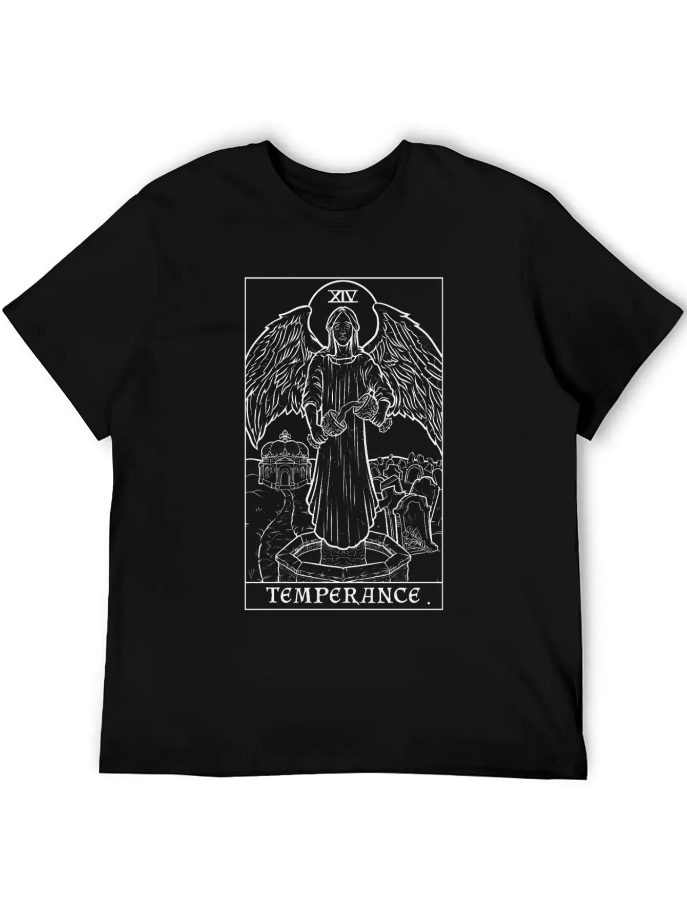 Temperance Terror Tarot Shadow Edition Breathable Graphic T-Shirt – Perfect For Casual Days