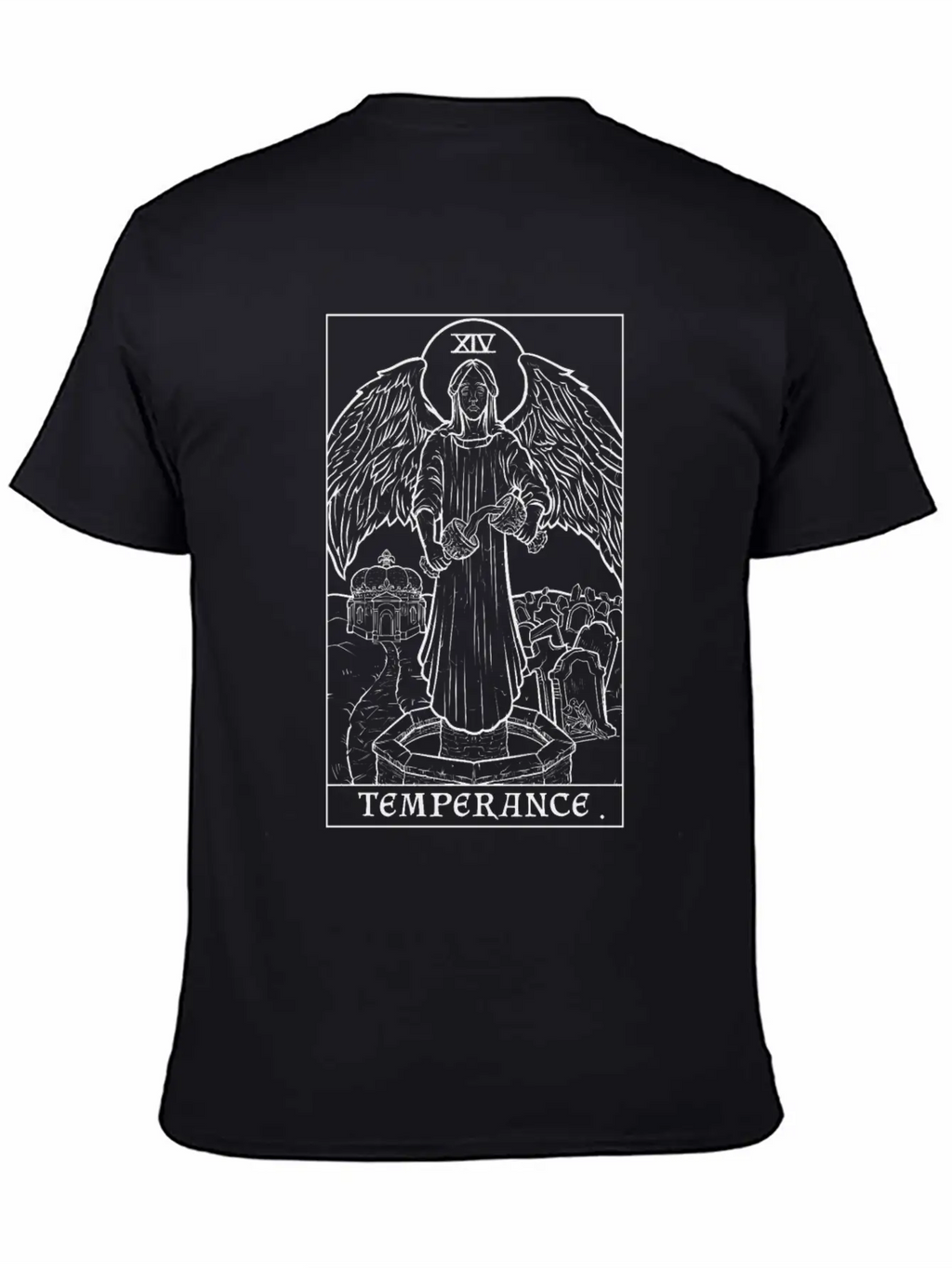 Temperance Terror Tarot Shadow Edition Breathable Graphic T-Shirt – Perfect For Casual Days