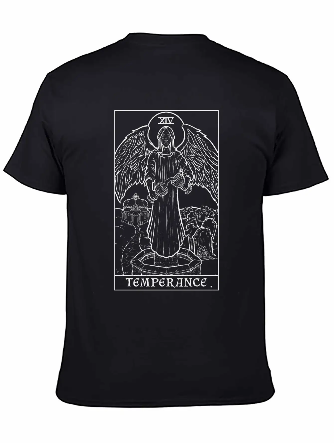 Temperance Terror Tarot Shadow Edition Breathable Graphic T-Shirt – Perfect For Casual Days