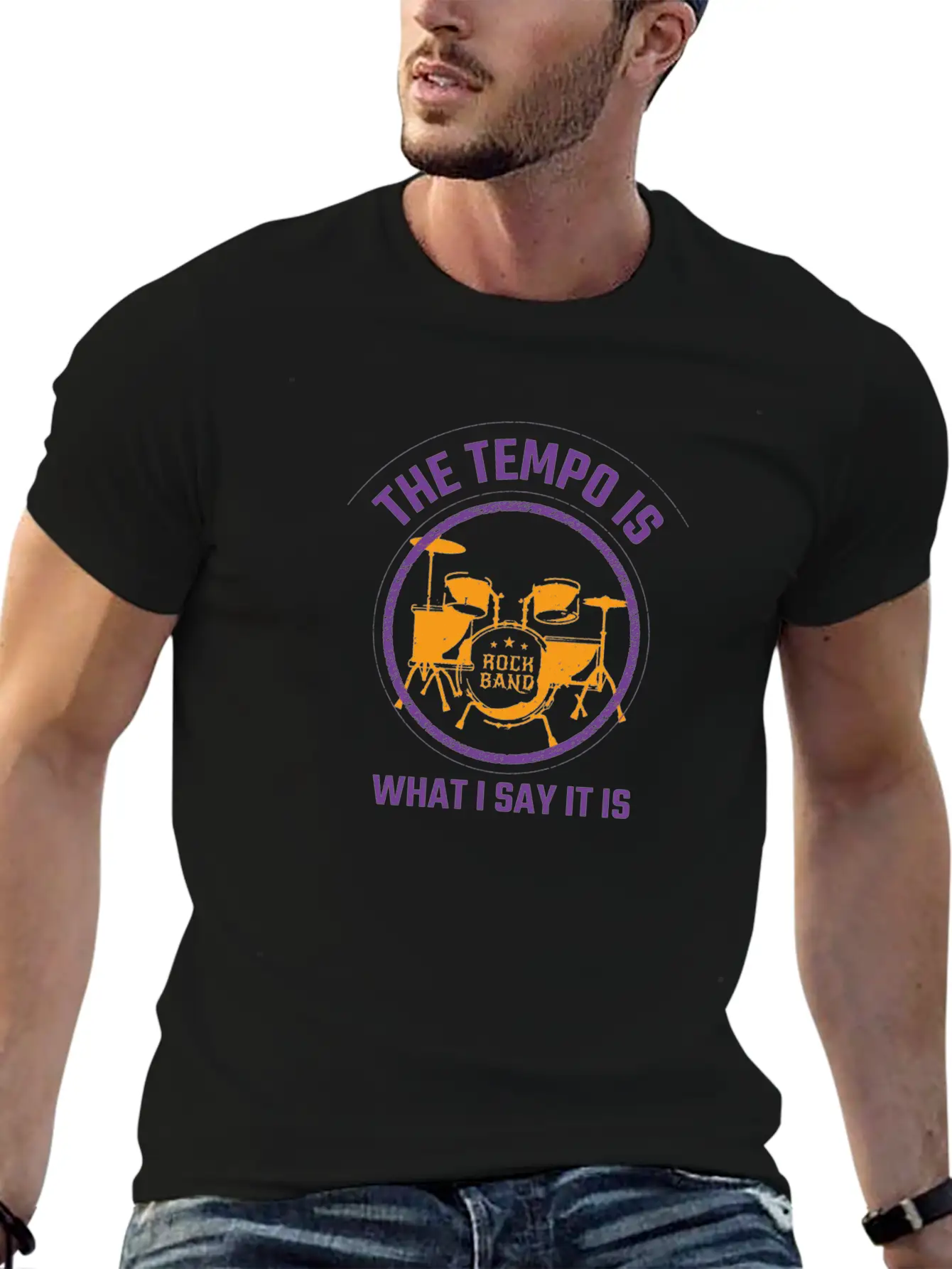 Tempo Drums Music Musician Gift Basic Graphic T-Shirt – Daily Comfort In Soft Cotton