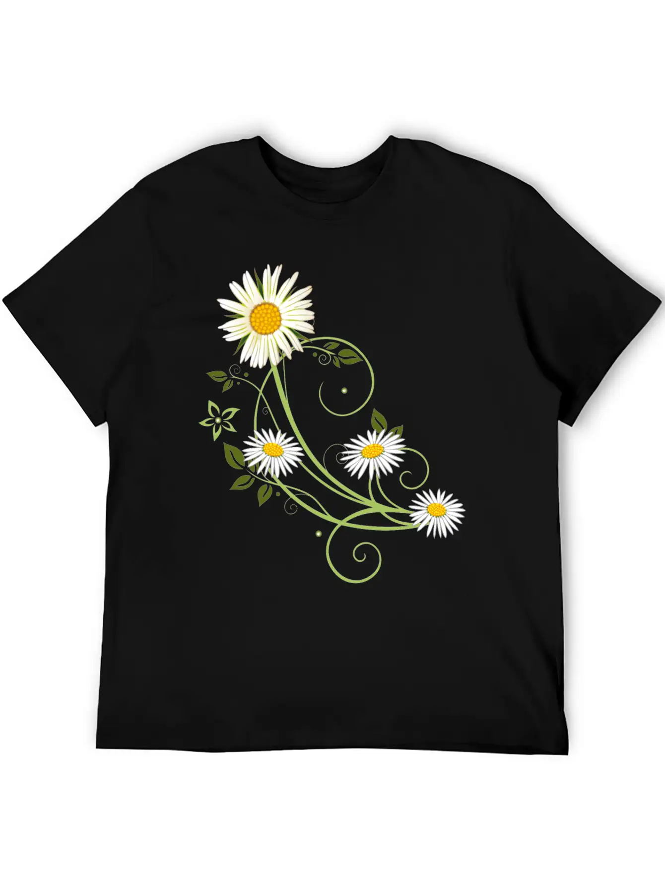 Tendril With Marguerite And Daisies Relaxed Everyday Tee – Lightweight And Durable Cotton
