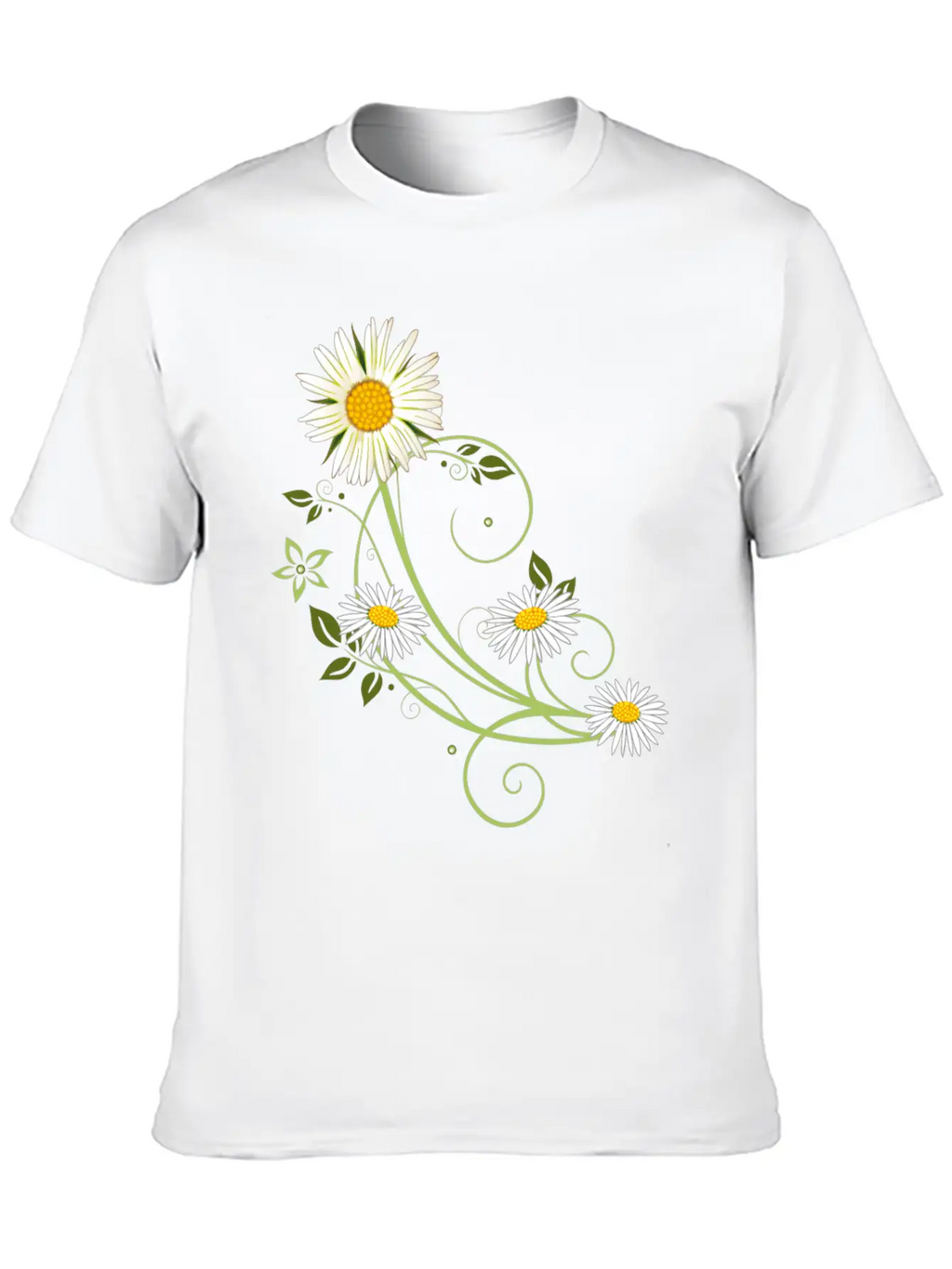 Tendril With Marguerite And Daisies Relaxed Everyday Tee – Lightweight And Durable Cotton