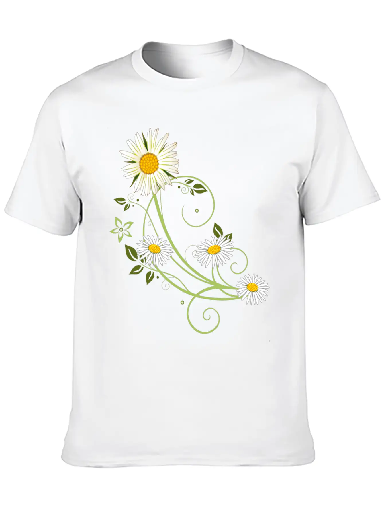 Tendril With Marguerite And Daisies Relaxed Everyday Tee – Lightweight And Durable Cotton