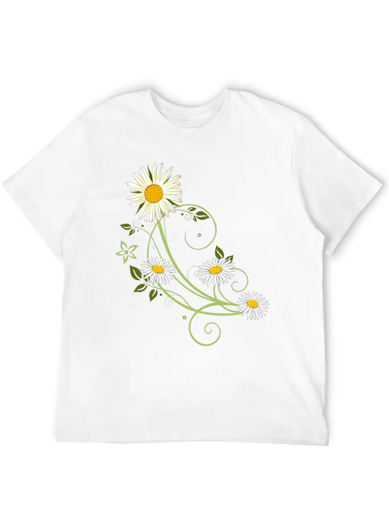 Tendril With Marguerite And Daisies Relaxed Everyday Tee – Lightweight And Durable Cotton