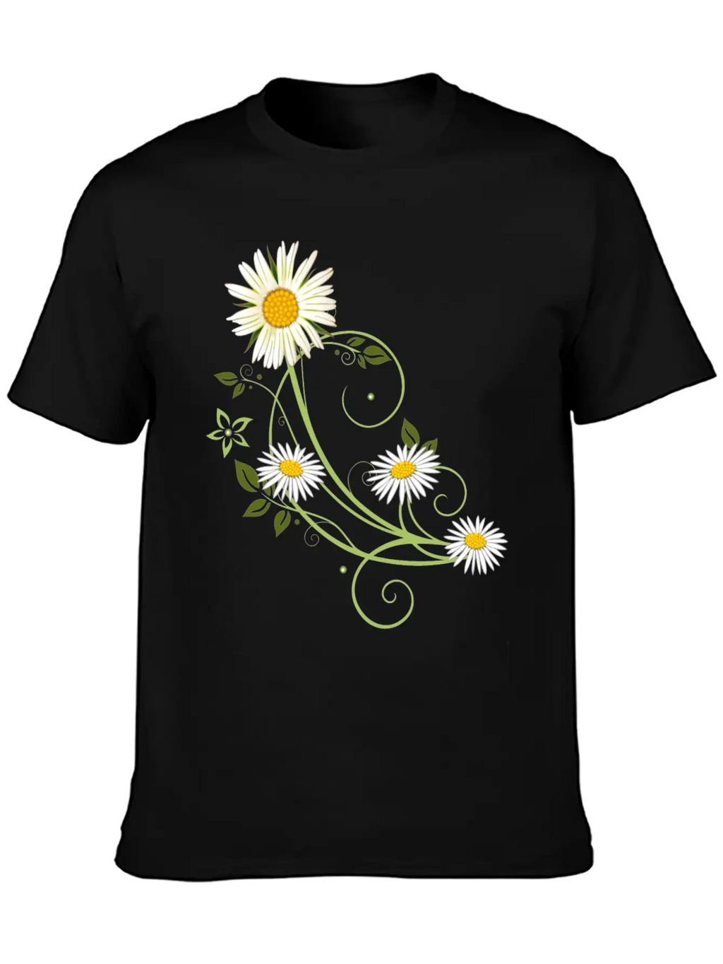Tendril With Marguerite And Daisies Relaxed Everyday Tee – Lightweight And Durable Cotton