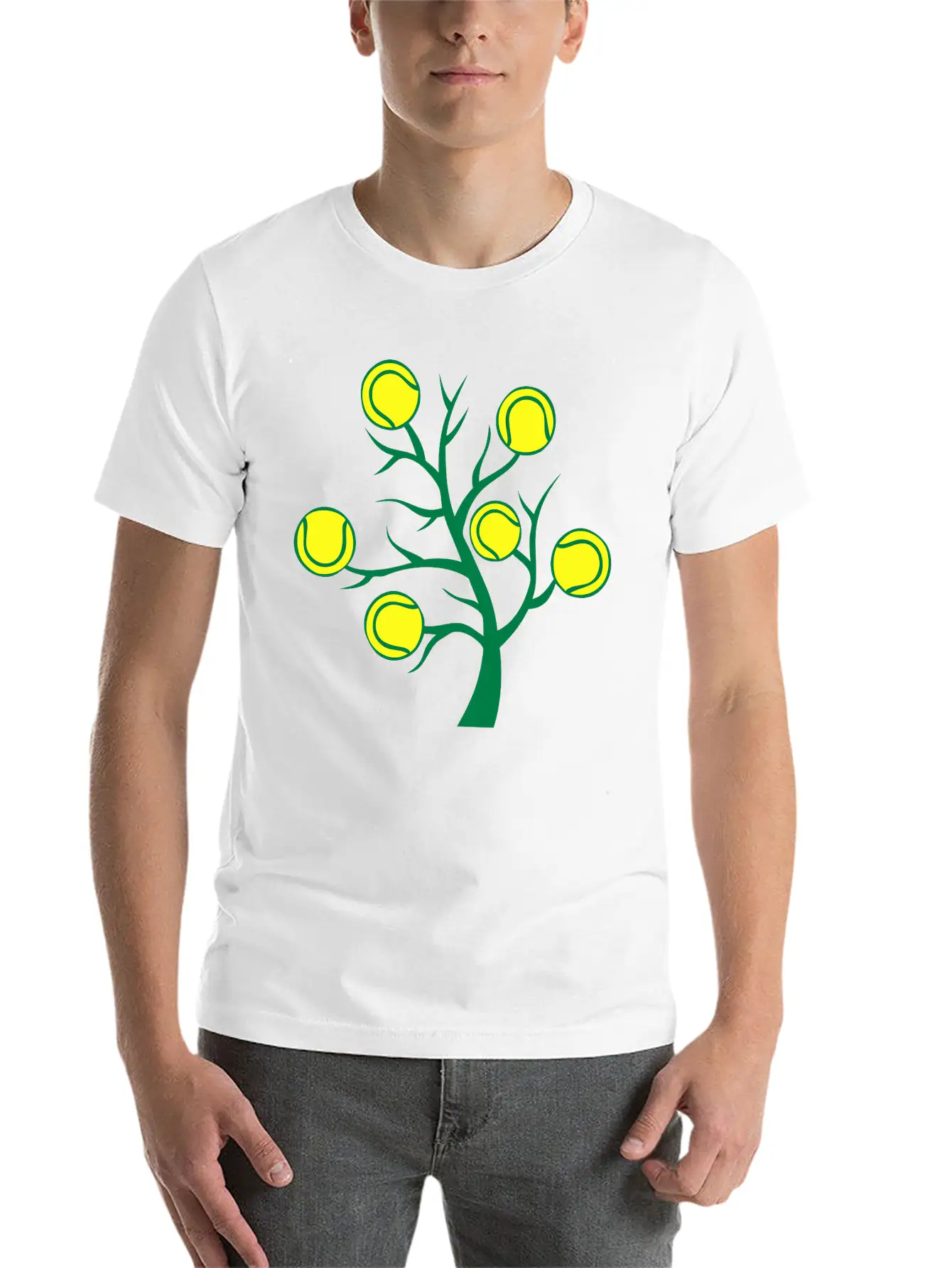 Tennis Ball Tree Branch Timeless Short Sleeve Tee – Comfy And Minimalist Design