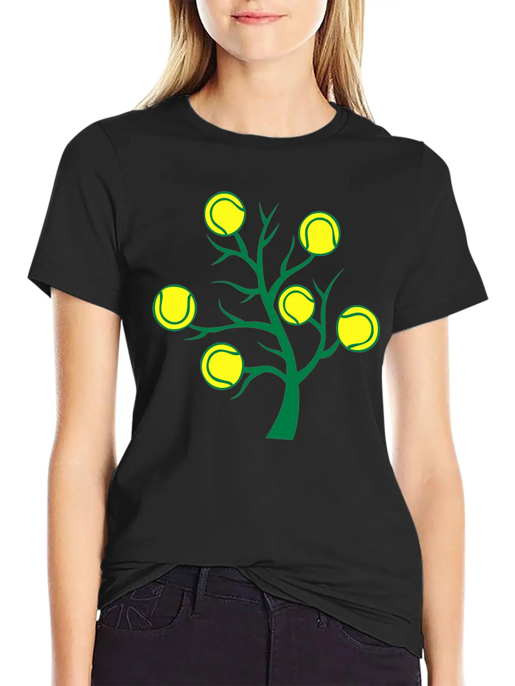 Tennis Ball Tree Branch Timeless Short Sleeve Tee – Comfy And Minimalist Design