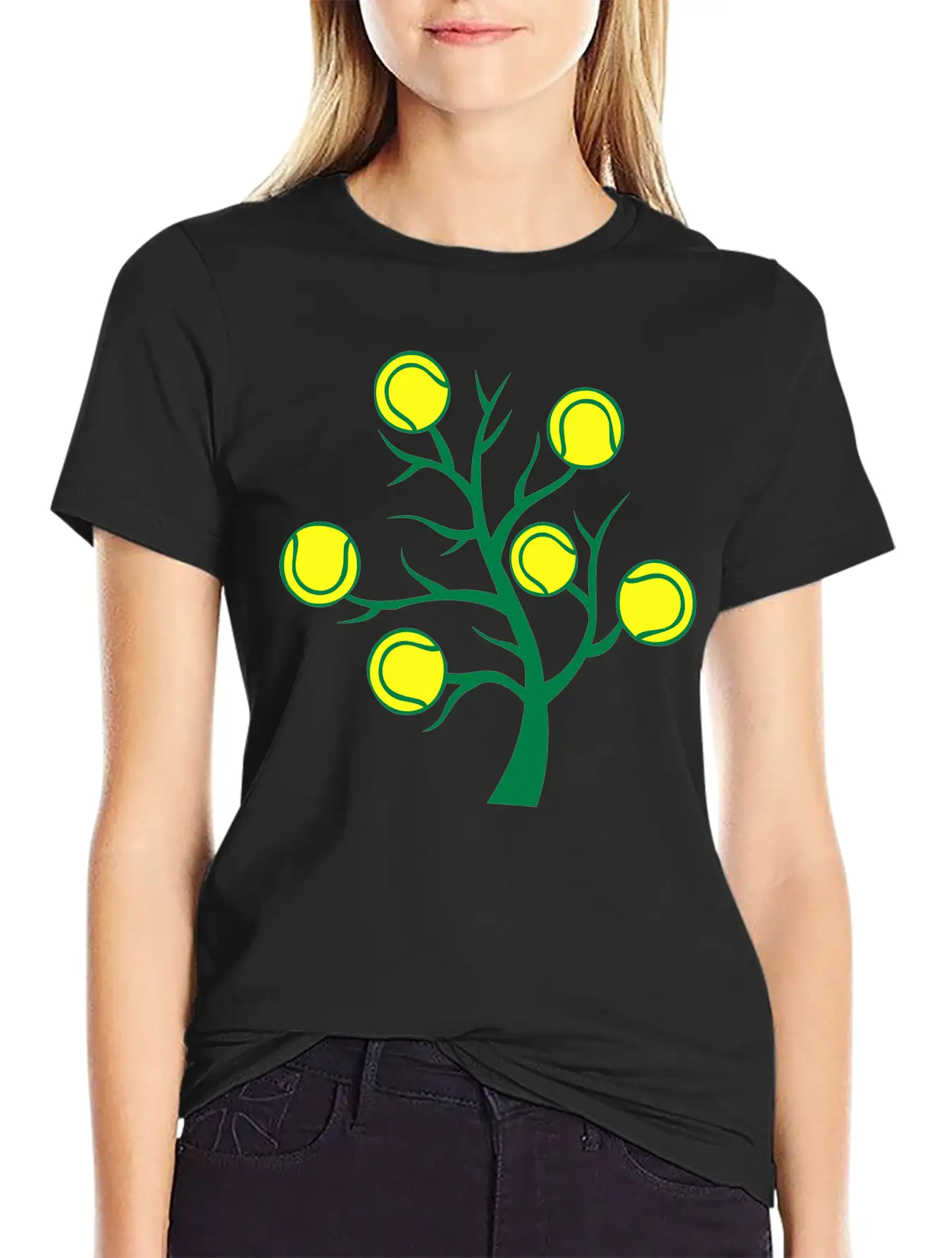 Tennis Ball Tree Branch Timeless Short Sleeve Tee – Comfy And Minimalist Design