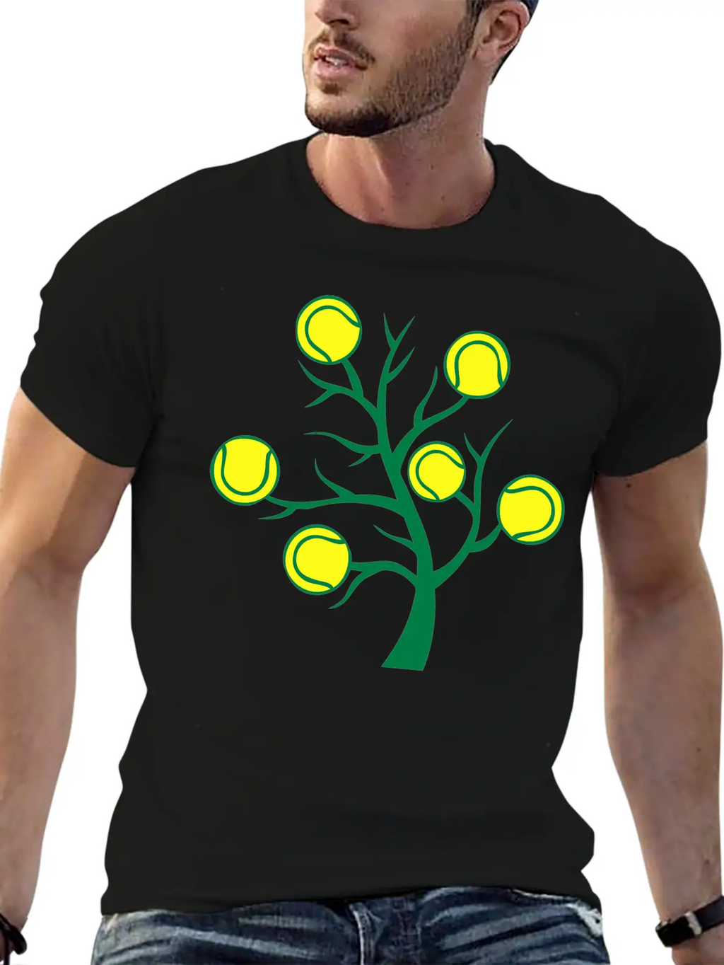 Tennis Ball Tree Branch Timeless Short Sleeve Tee – Comfy And Minimalist Design