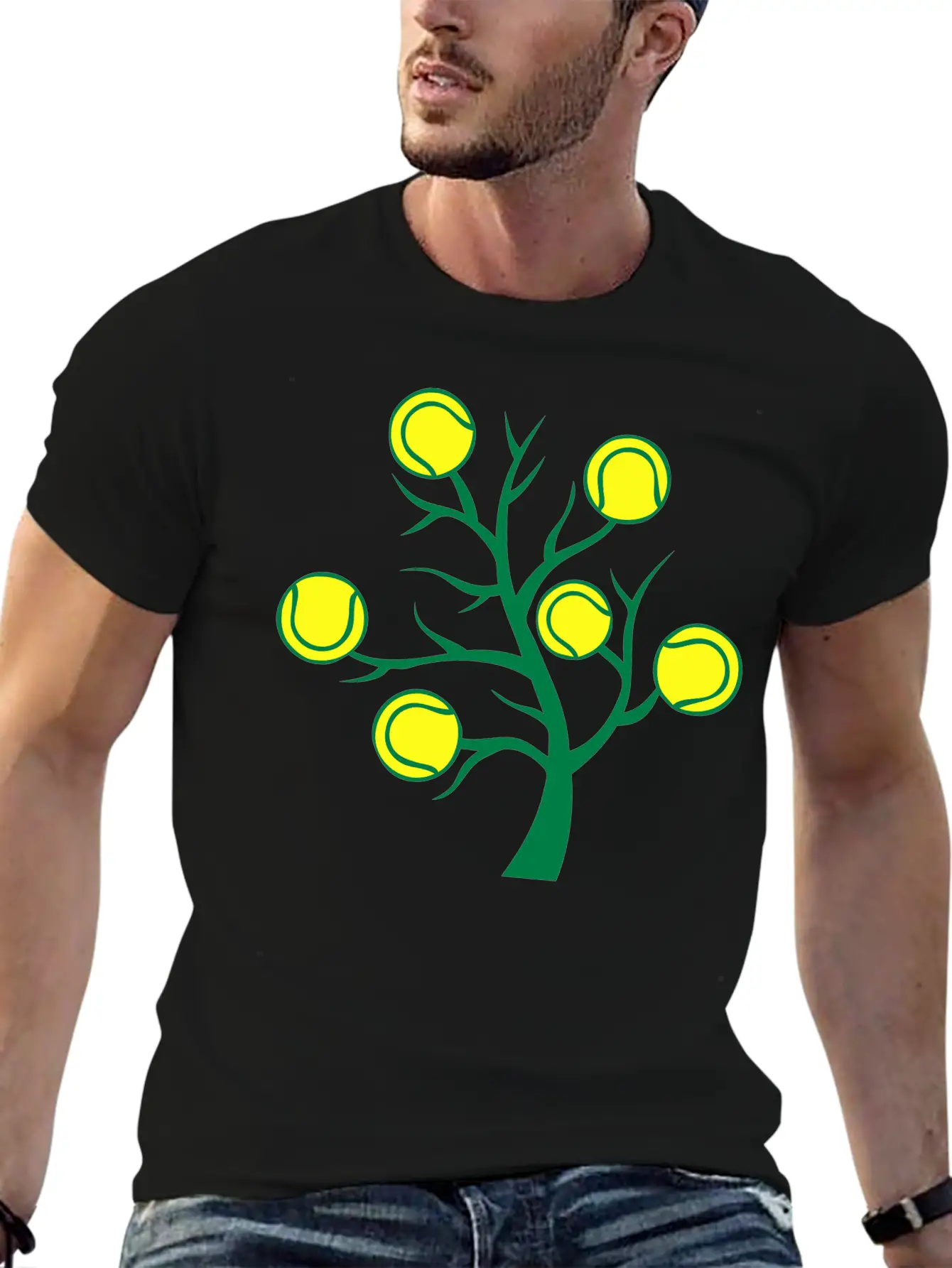 Tennis Ball Tree Branch Timeless Short Sleeve Tee – Comfy And Minimalist Design