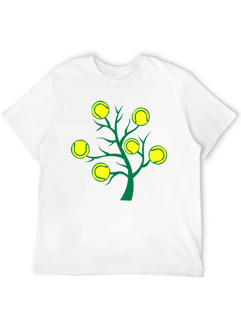 Tennis Ball Tree Branch Timeless Short Sleeve Tee – Comfy And Minimalist Design